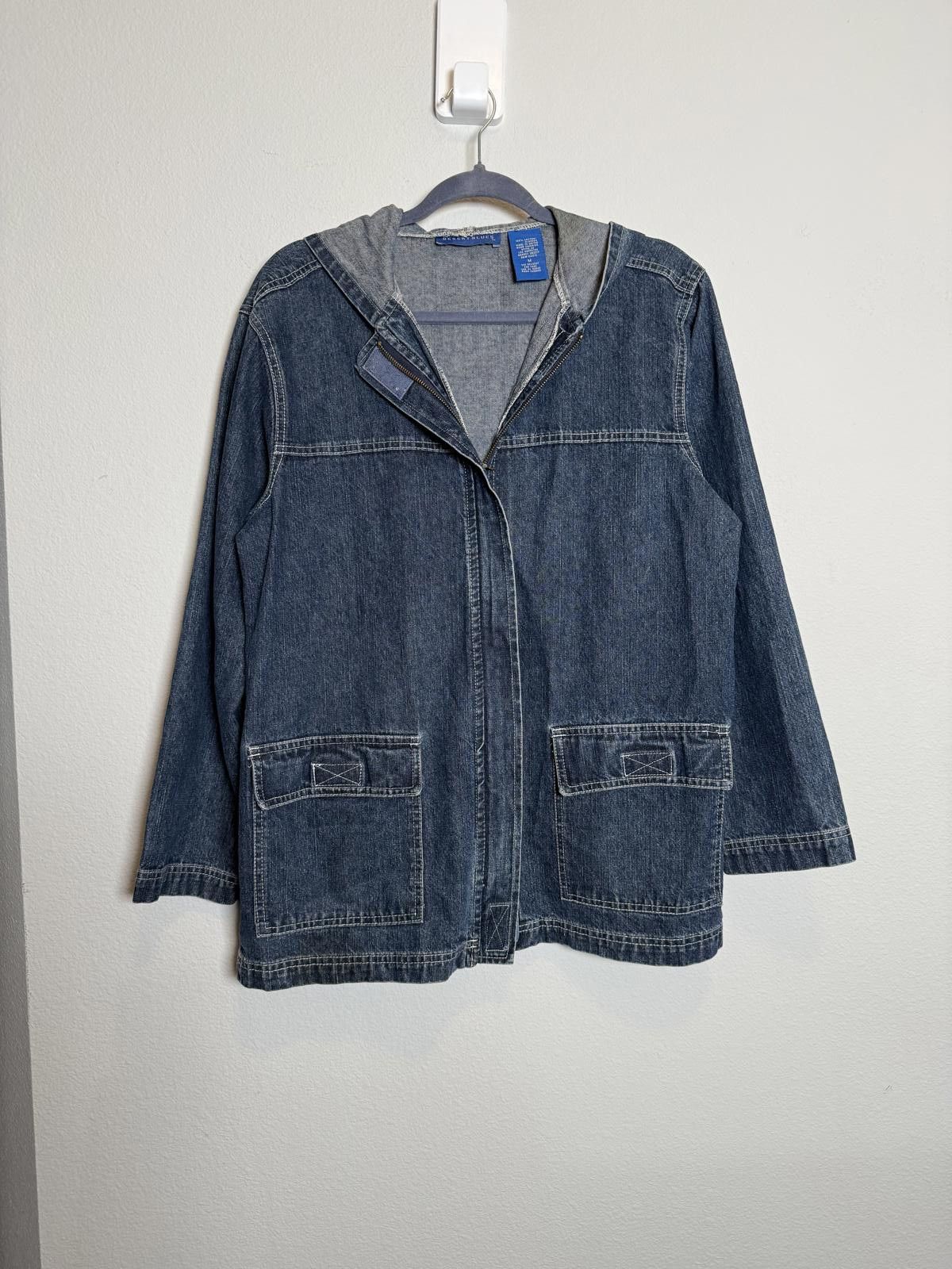 Other Womens 90s Vintage Denim Hoodie Jacket Size M / US 6-8 / IT 42-44 - 3 Thumbnail