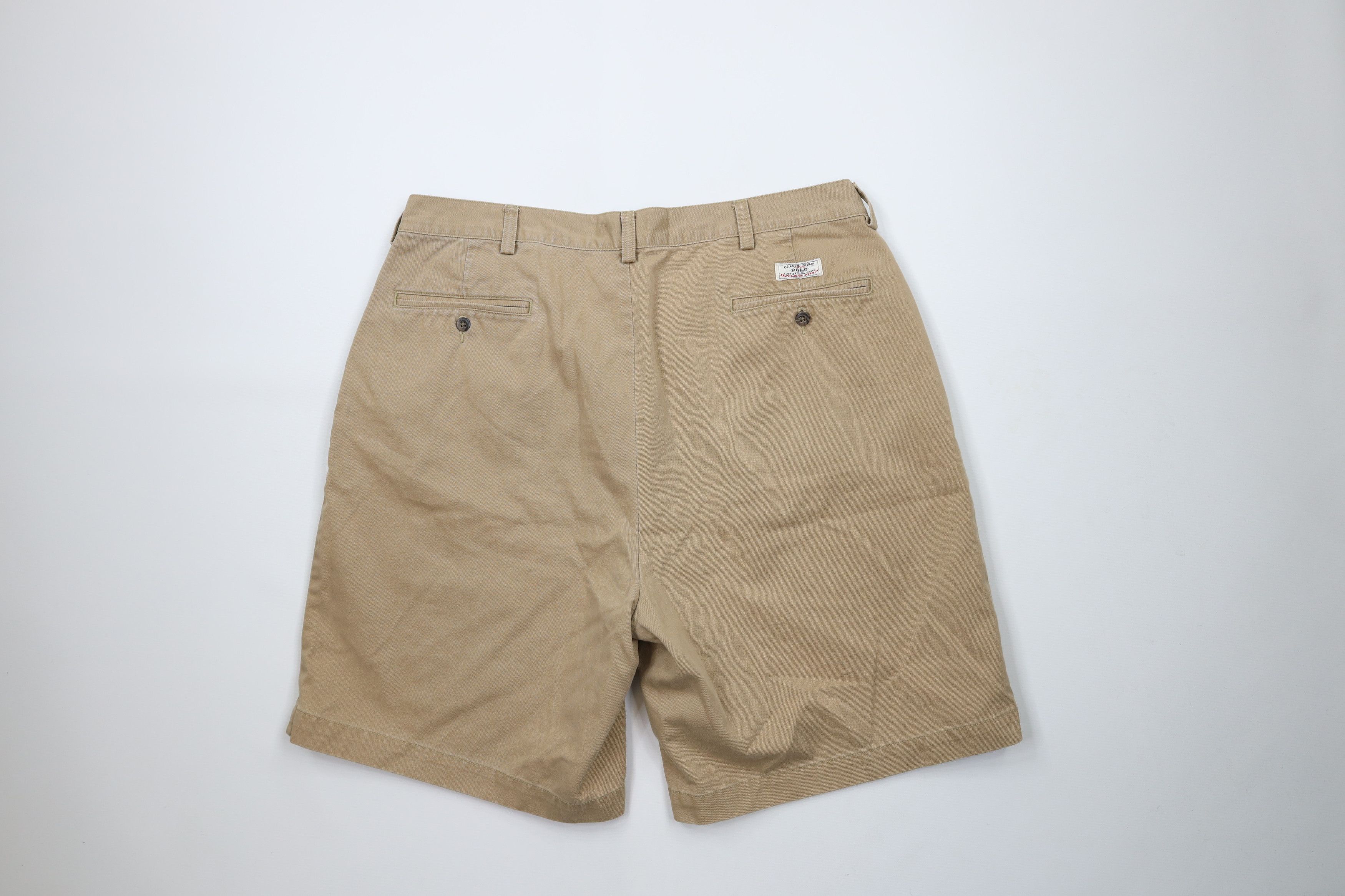 Ralph Lauren × Vintage Vintage 90s Ralph Lauren Knee Chino Shorts Beige Cotton Size US 36 / EU 52 - 8 Thumbnail