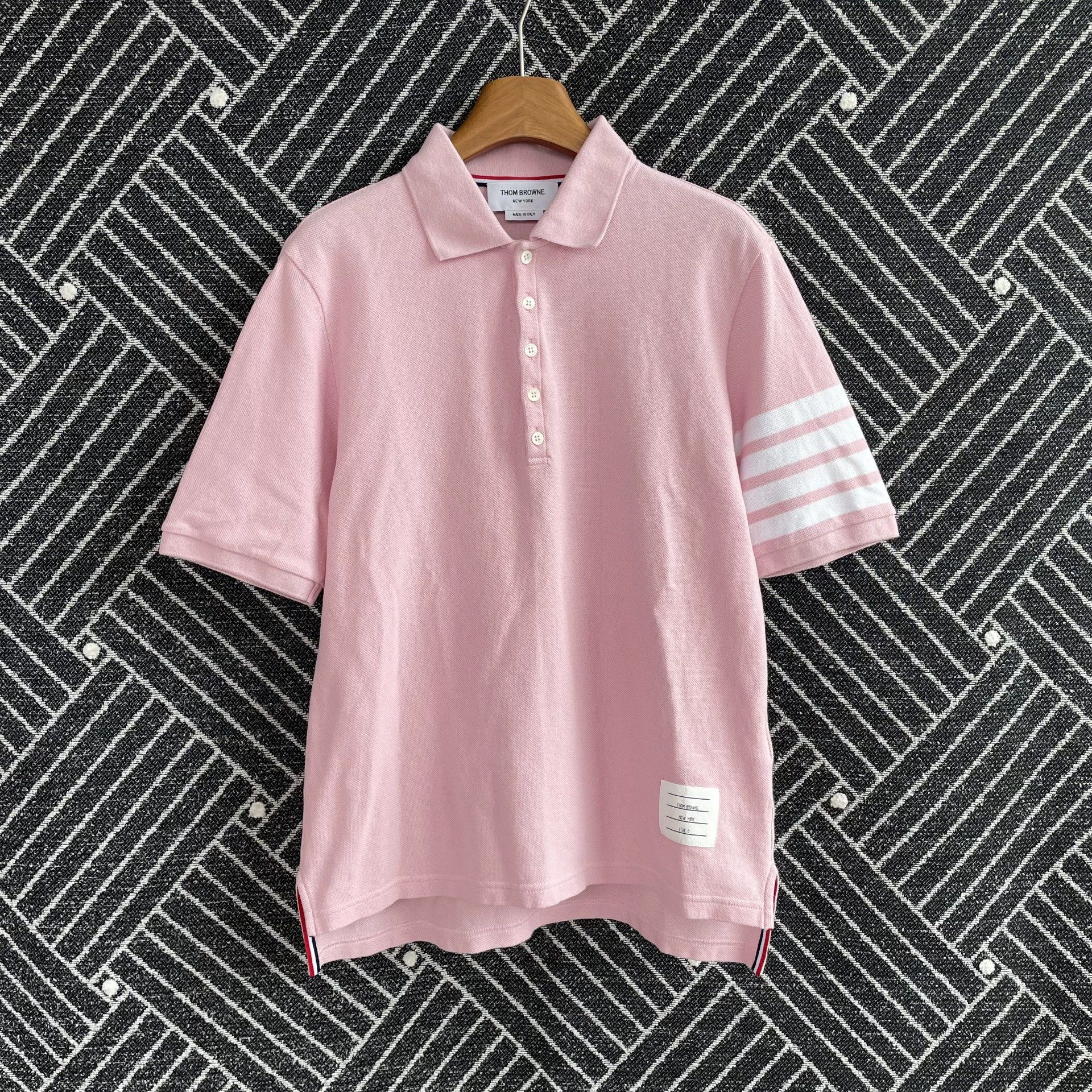 Thom Browne THOM BROWNE Pink Striped Button Polo Women 0 99New Size XS / US 0-2 / IT 36-38 - 1 Thumbnail