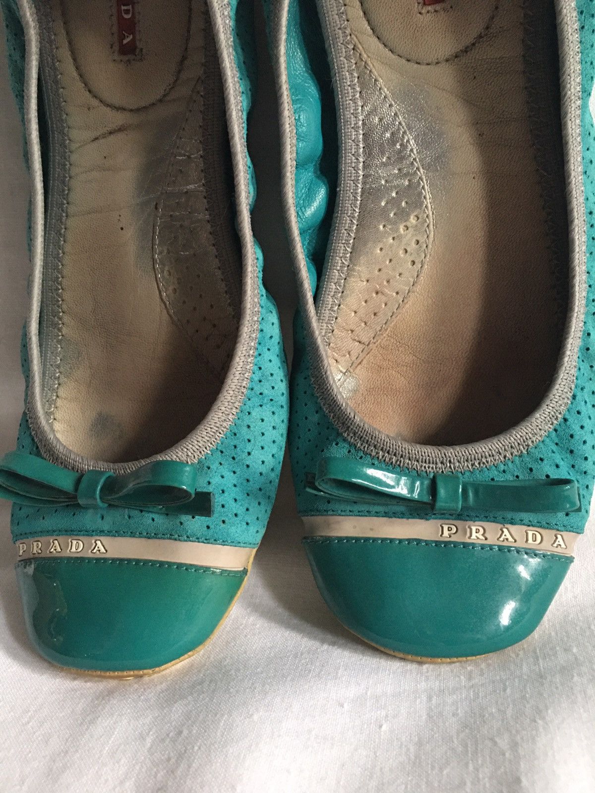 Prada PRADA Nappa Patent Perforated Ballet Flats Size EU 38.5 Size US 8.5 / IT 38.5 - 8 Thumbnail