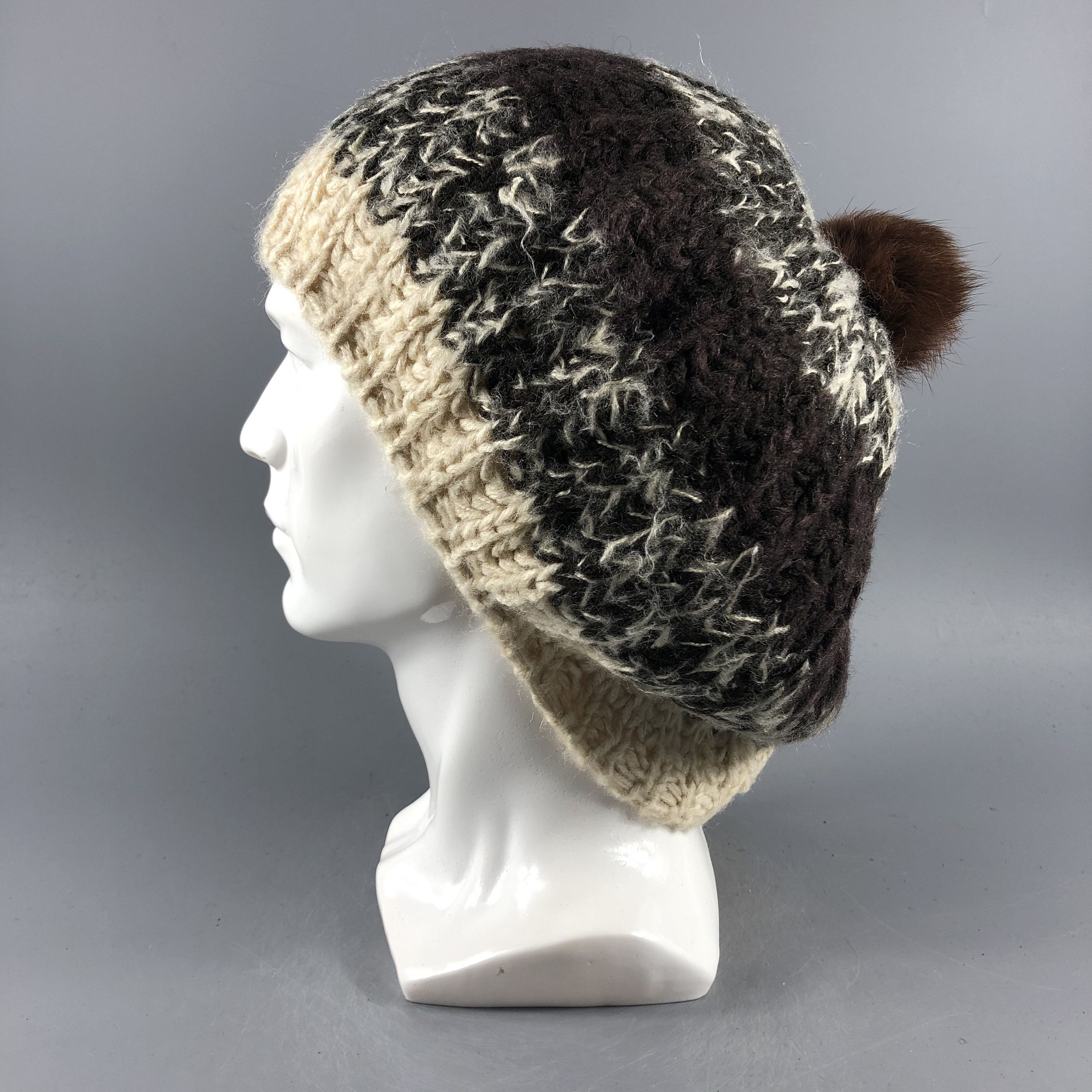 Japanese Brand × Vintage Pompom Knit Beanie Snow Hat Snow Cap -D116 Size ONE SIZE - 1 Thumbnail