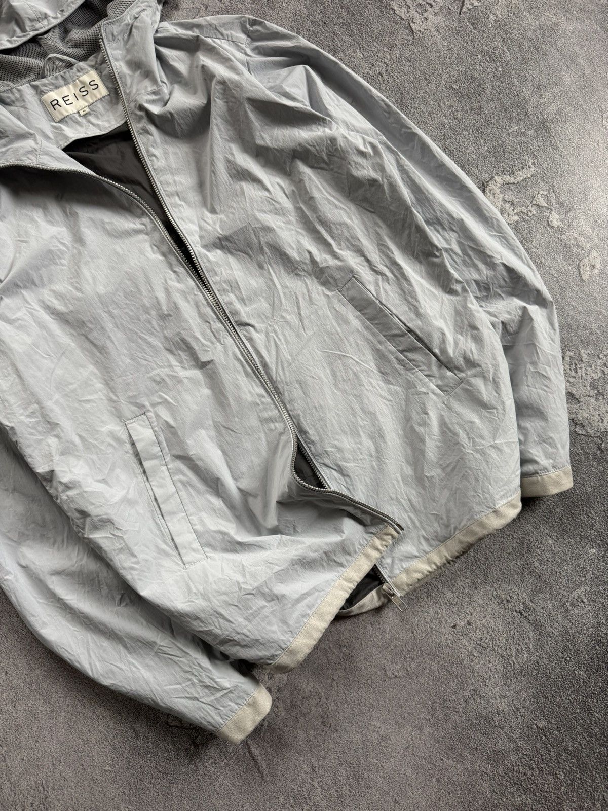 Designer × Reiss Reiss M nylon zip hooded jacket light longsleeve windbreaker Size US M / EU 48-50 / 2 - 3 Thumbnail