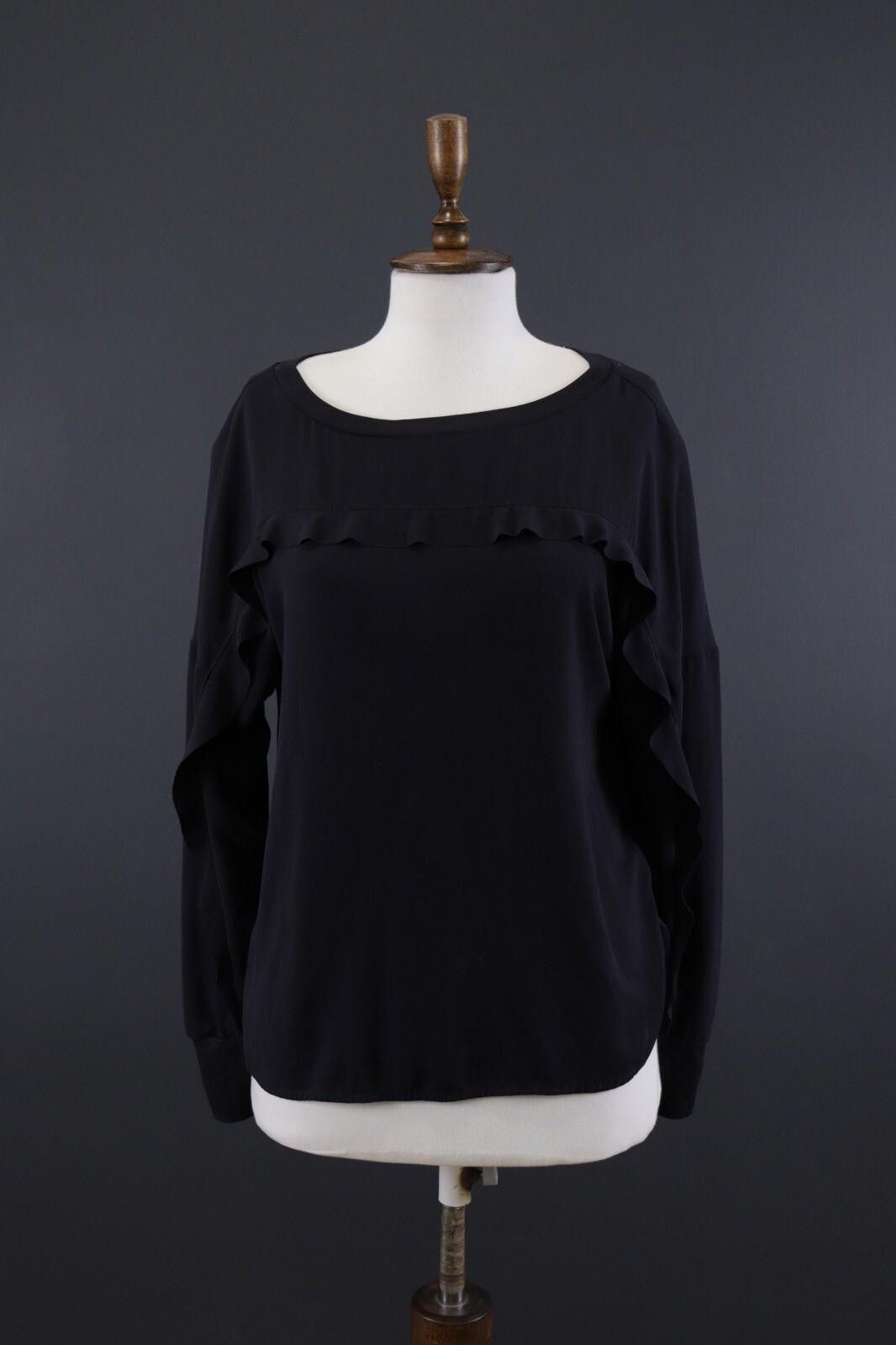 Designer Marc Cain Black Boat Neck Pullover Blouse Size 2 Size XS / US 0-2 / IT 36-38 - 1 Thumbnail