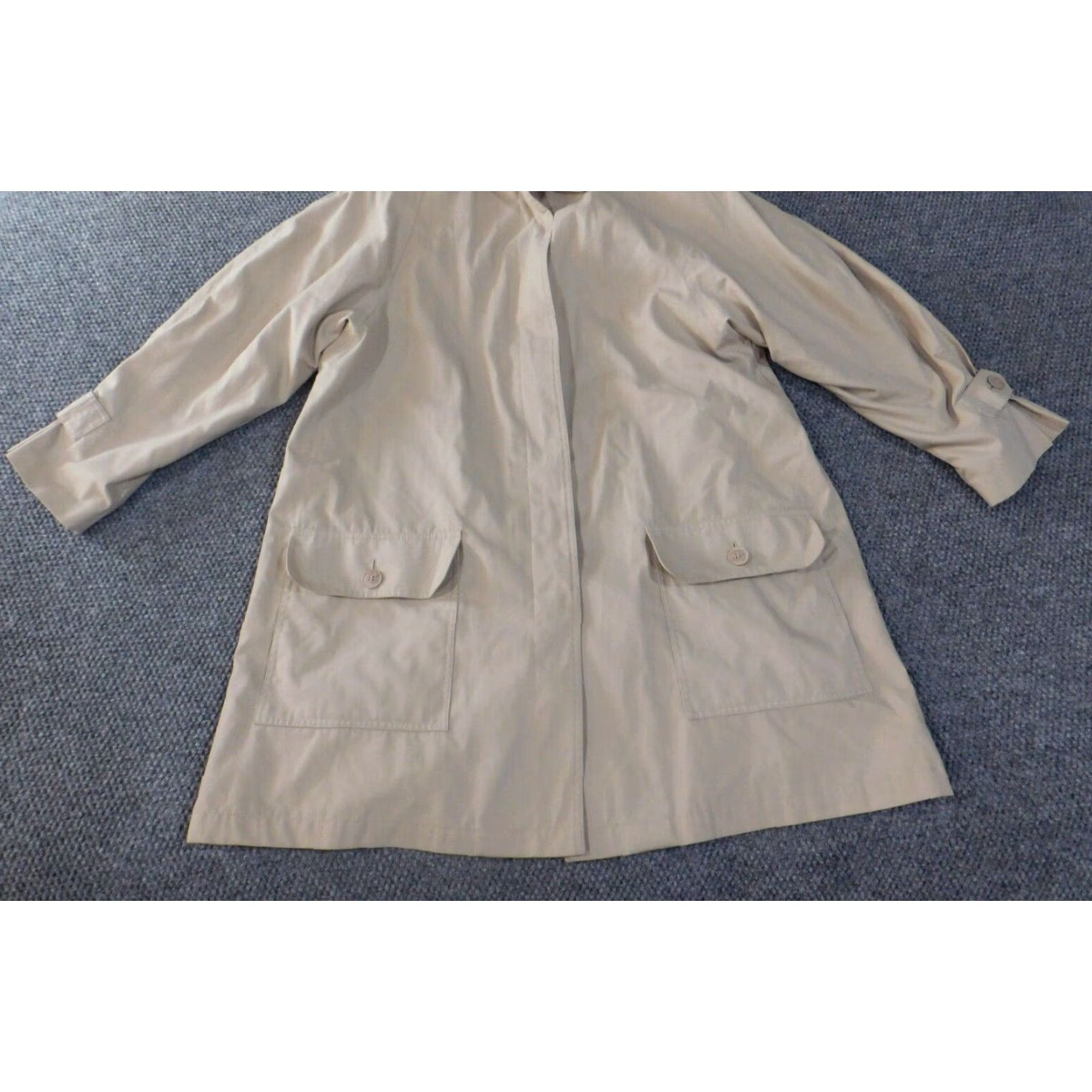 London Fog LONDON FOG Trench Coat Womens 14 Beige Button Classic Lined Winter Casual Formal Coat Jacket Size XL / US 12-14 / IT 48-50 - 4 Thumbnail