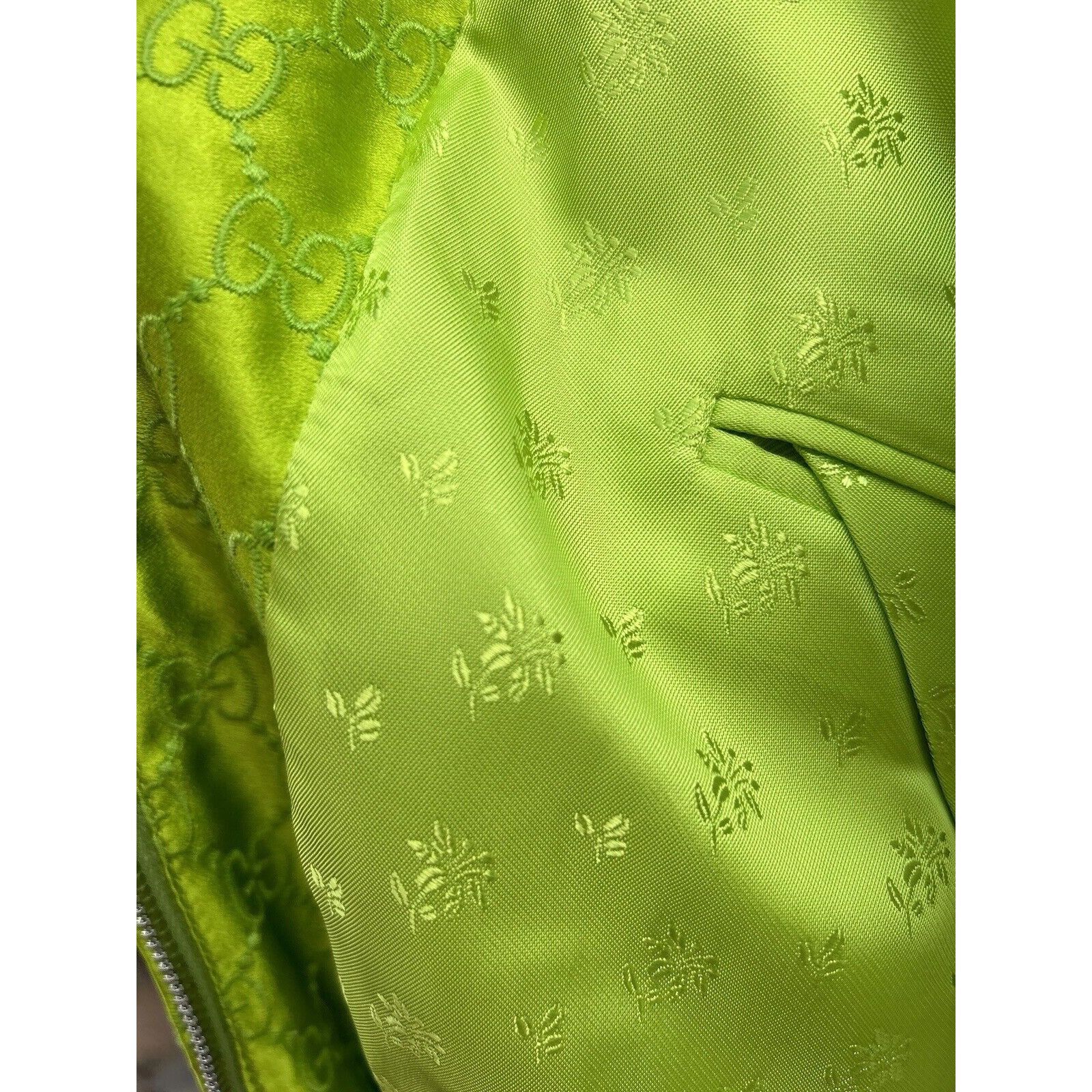 Gucci Gucci Green Satin Bomber Jacket New Size 44 Size M / US 6-8 / IT 42-44 - 11 Thumbnail