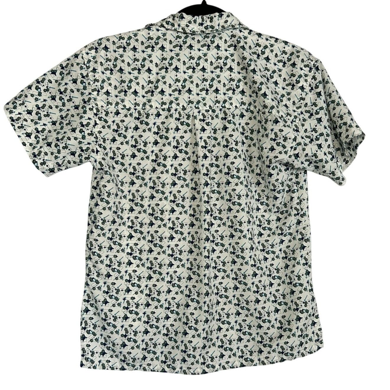 Vintage VTG Address Unknown White Teal S Atomic Retro 90s Mod Button Size US S / EU 44-46 / 1 - 5 Thumbnail