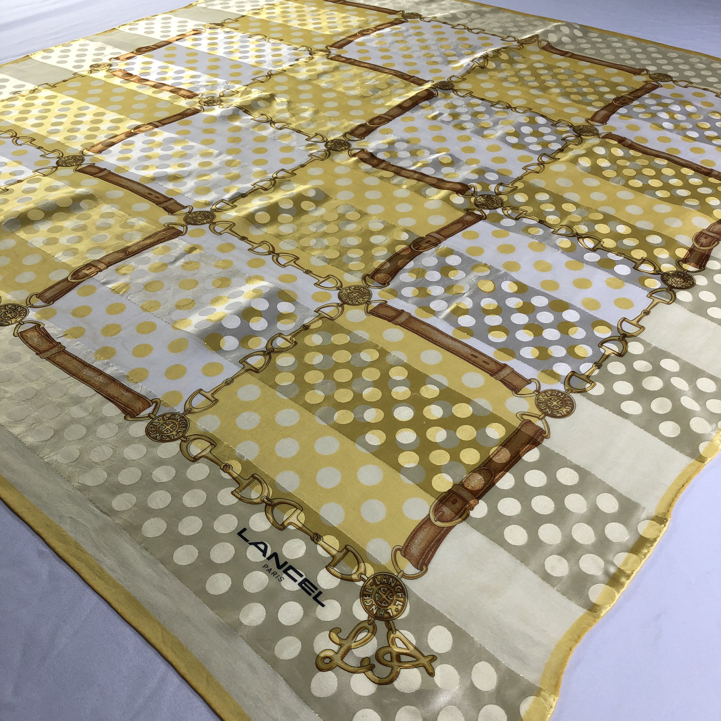 Lancel × Vintage Vintage Lancel Silk Scarf Size ONE SIZE - 4 Thumbnail