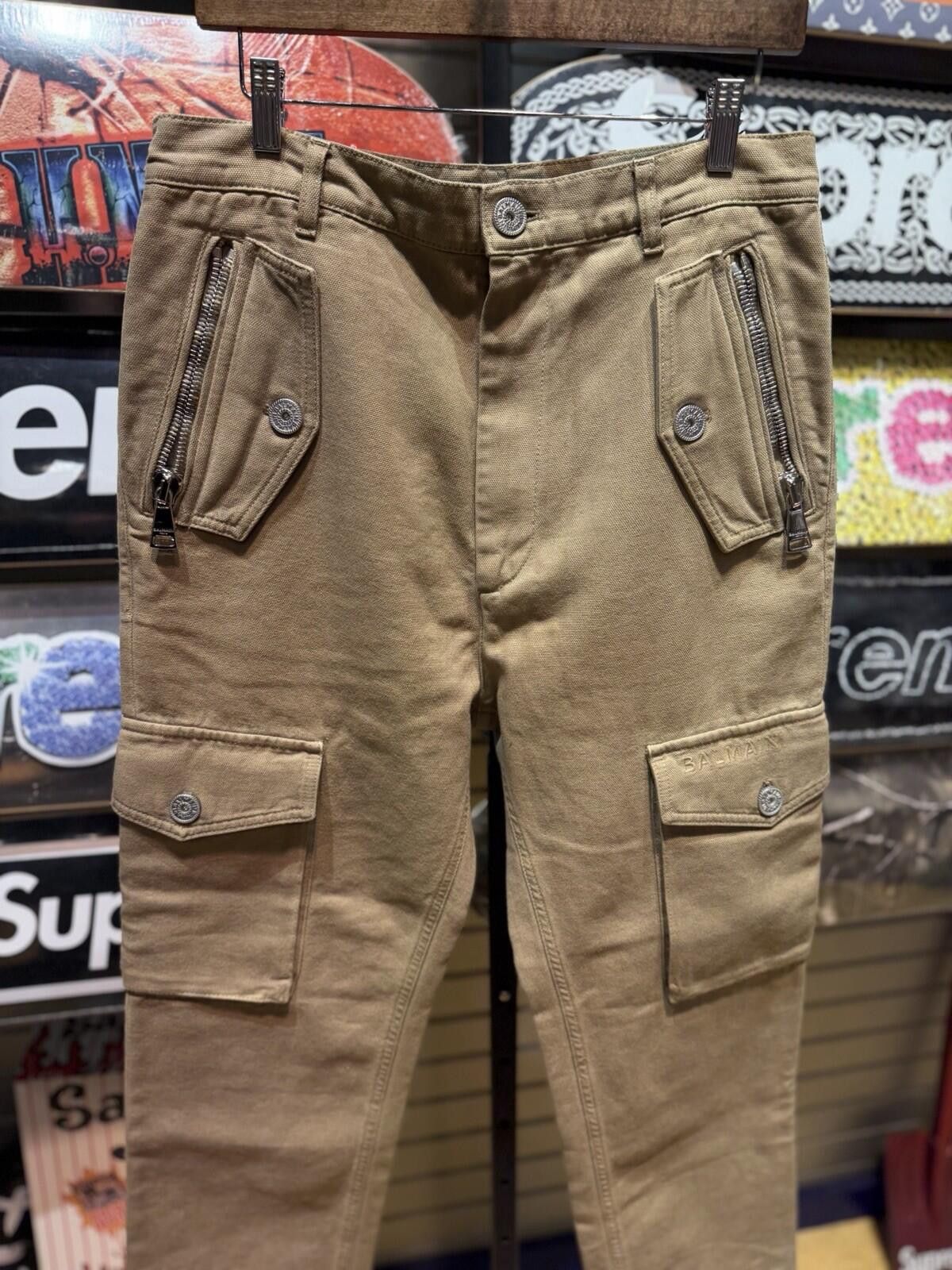 Balmain Balmain Biker Cargo Zip Pocket Beige / Khaki Pants (48) Size US 44 / EU 60 - 9 Thumbnail