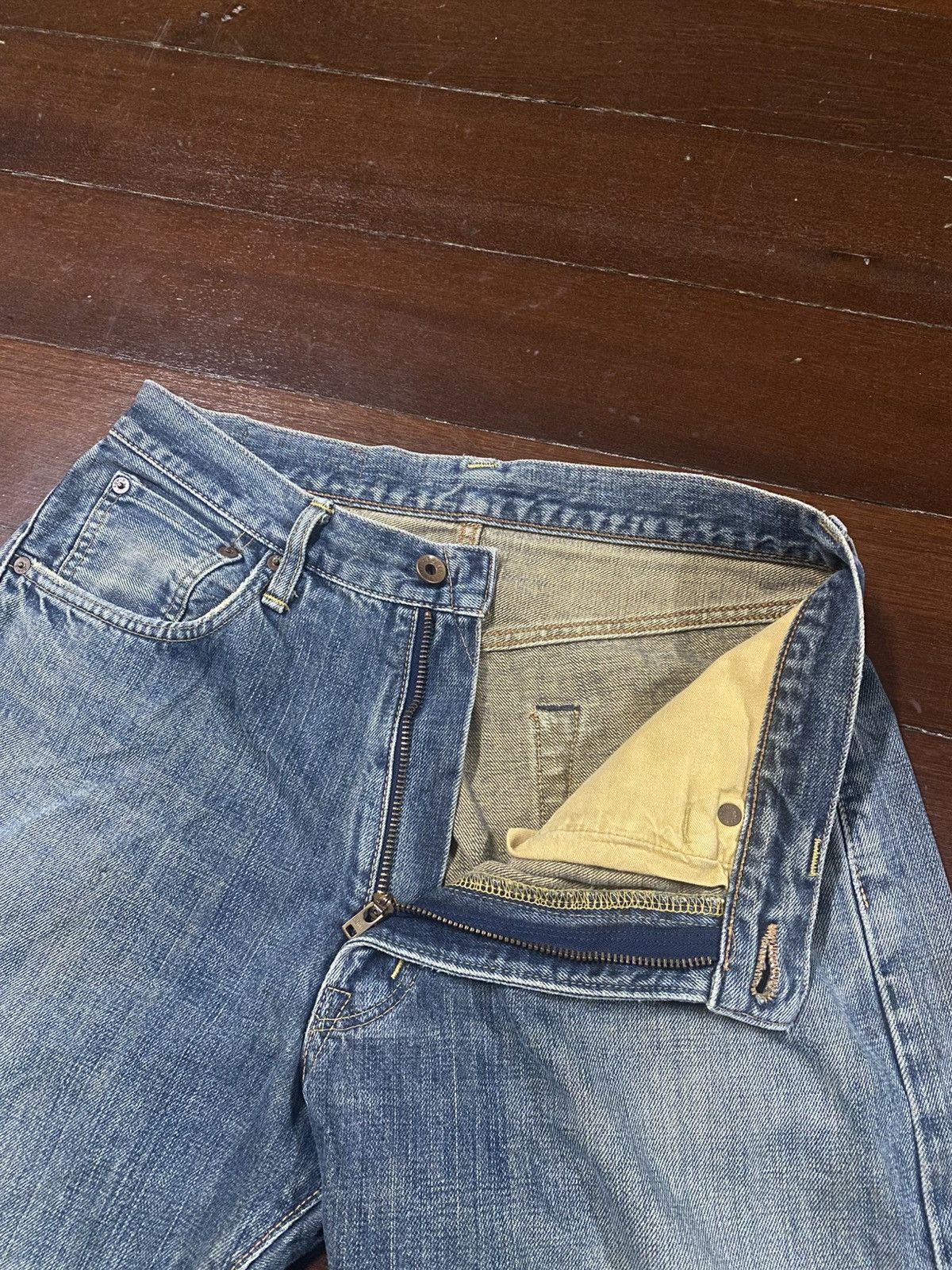 Kapital VINTAGE EDWIN 505 SELVEDGE BAGGY RUSTY DISTRESSED DENIM Size US 32 / EU 48 - 14 Thumbnail