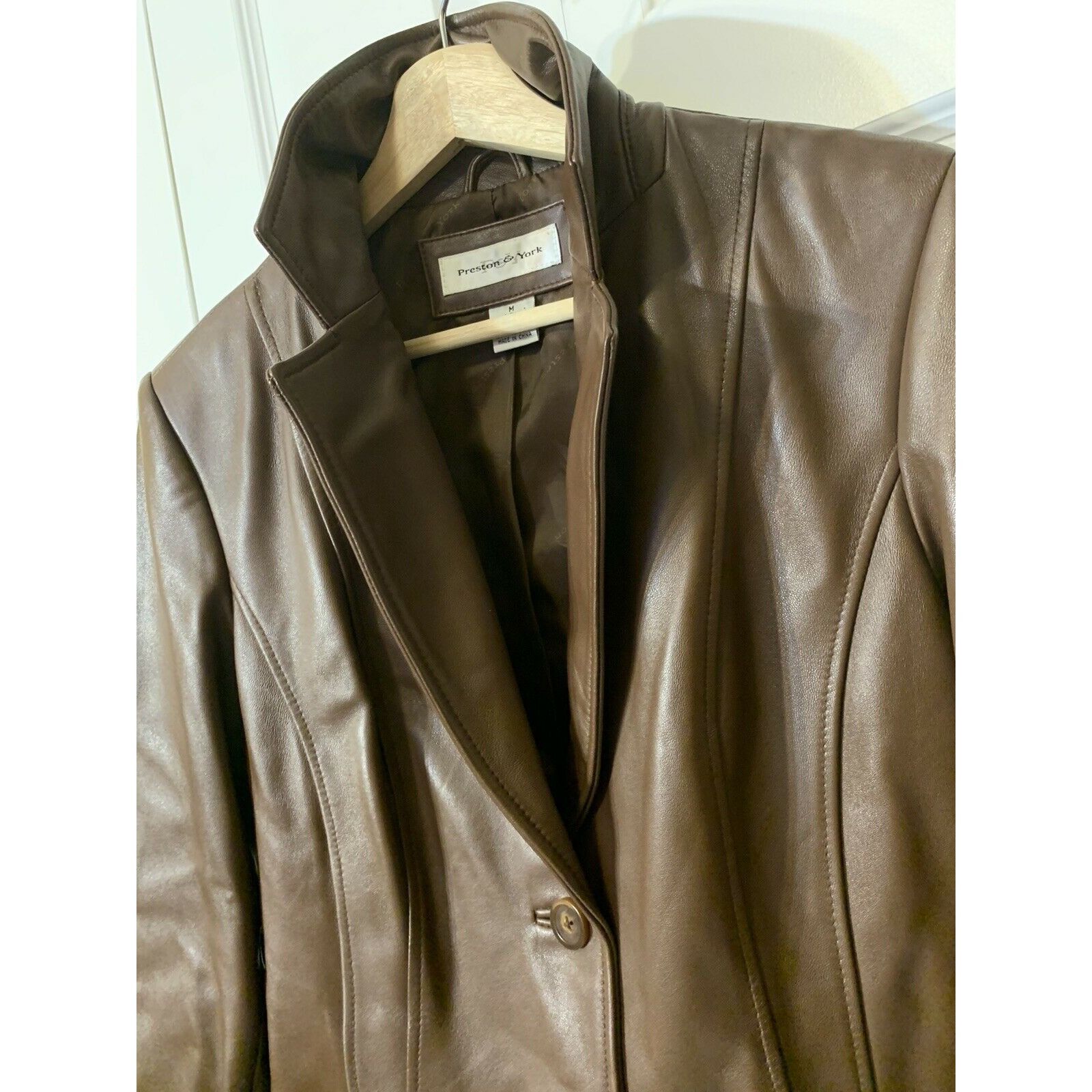 Preston & York Preston and York Brown Lambskin Leather Jacket Size M Coat Size US M / EU 48-50 / 2 - 6 Thumbnail