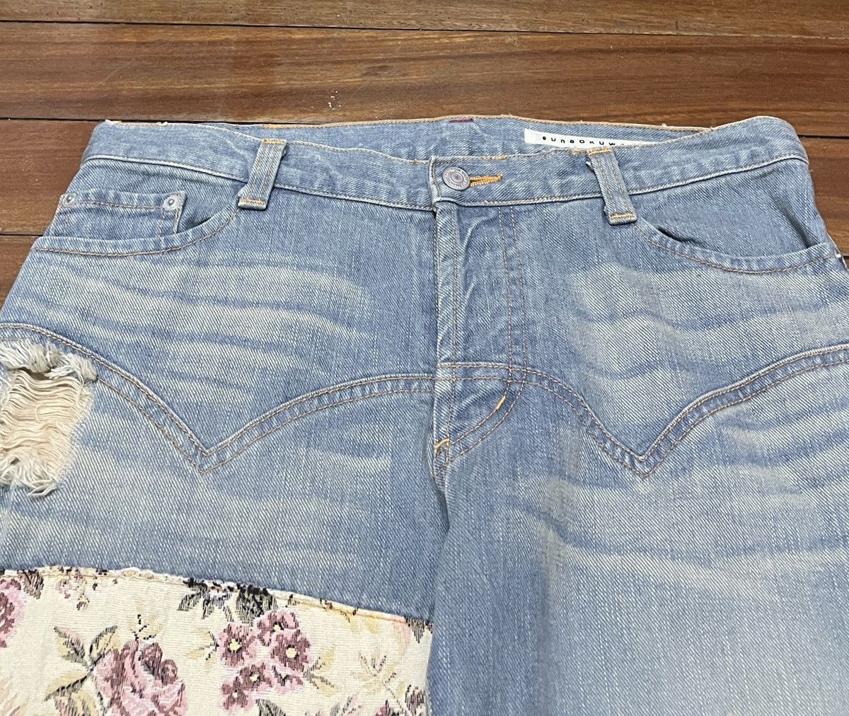 Issey Miyake Vintage Japanese Brand Sunaokuwahara Patchwork Jeans 2000s Size US 32 / EU 48 - 3 Thumbnail
