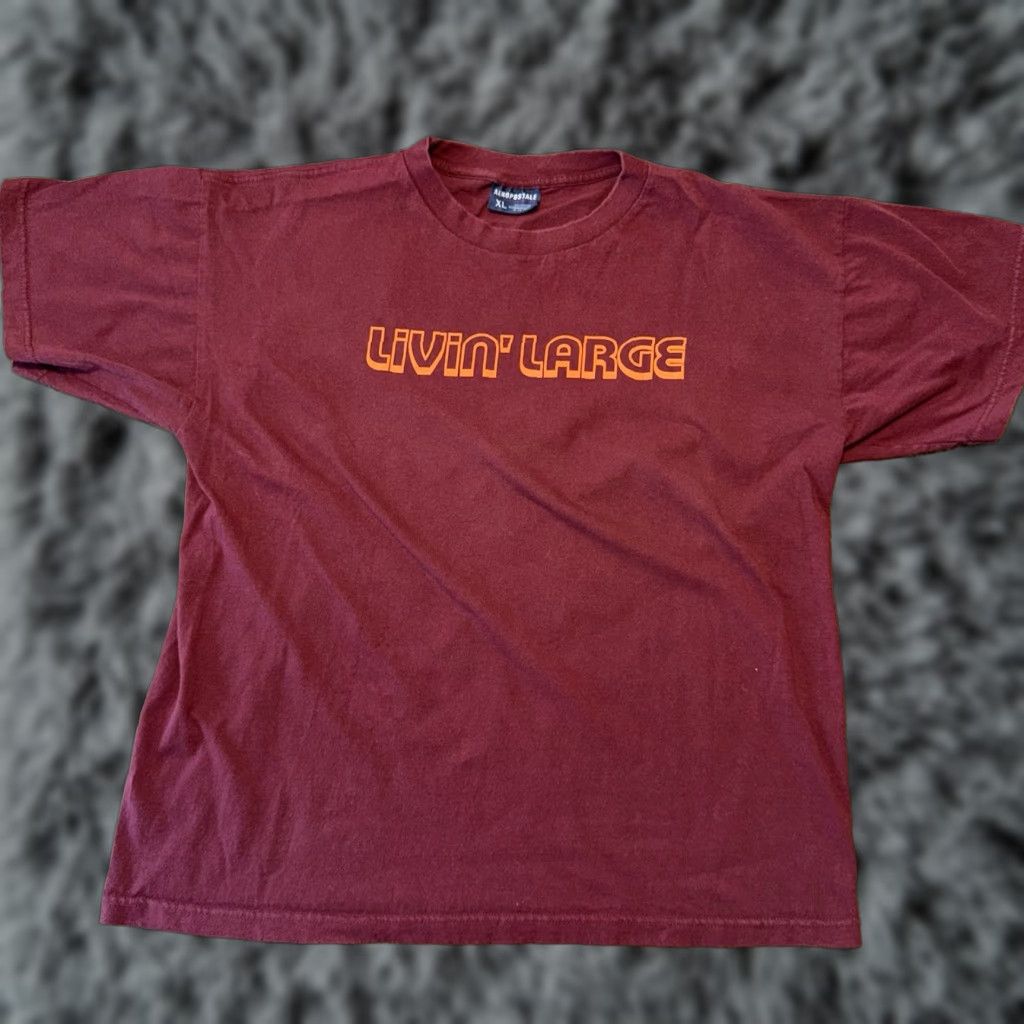 Aeropostale VINTAGE Aeropostale Shirt XL Men Maroon Knit Cotton Crew Neck Short Sleeve Graphic Print Bill The Mall Funny 90s Y2K, Machine Washable Size US XL / EU 56 / 4 - 1 Thumbnail