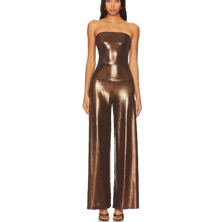 Norma Kamali Norma Kamali Chocolate Strapless Jumpsuit S NWT Size 28" / US 6 / IT 42 - 1 Thumbnail