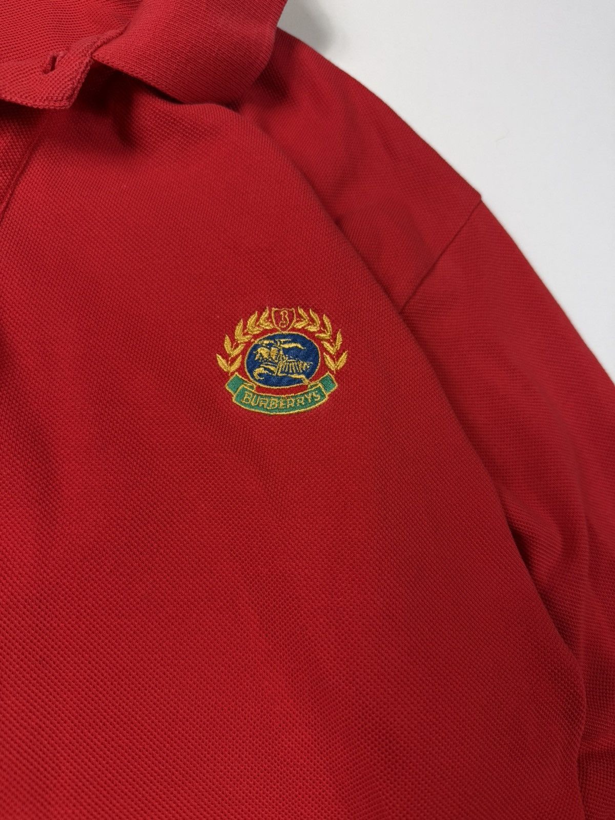 Burberry Vintage Burberry Polo Shirt Red Long Sleeve Size US L / EU 52-54 / 3 - 5 Thumbnail