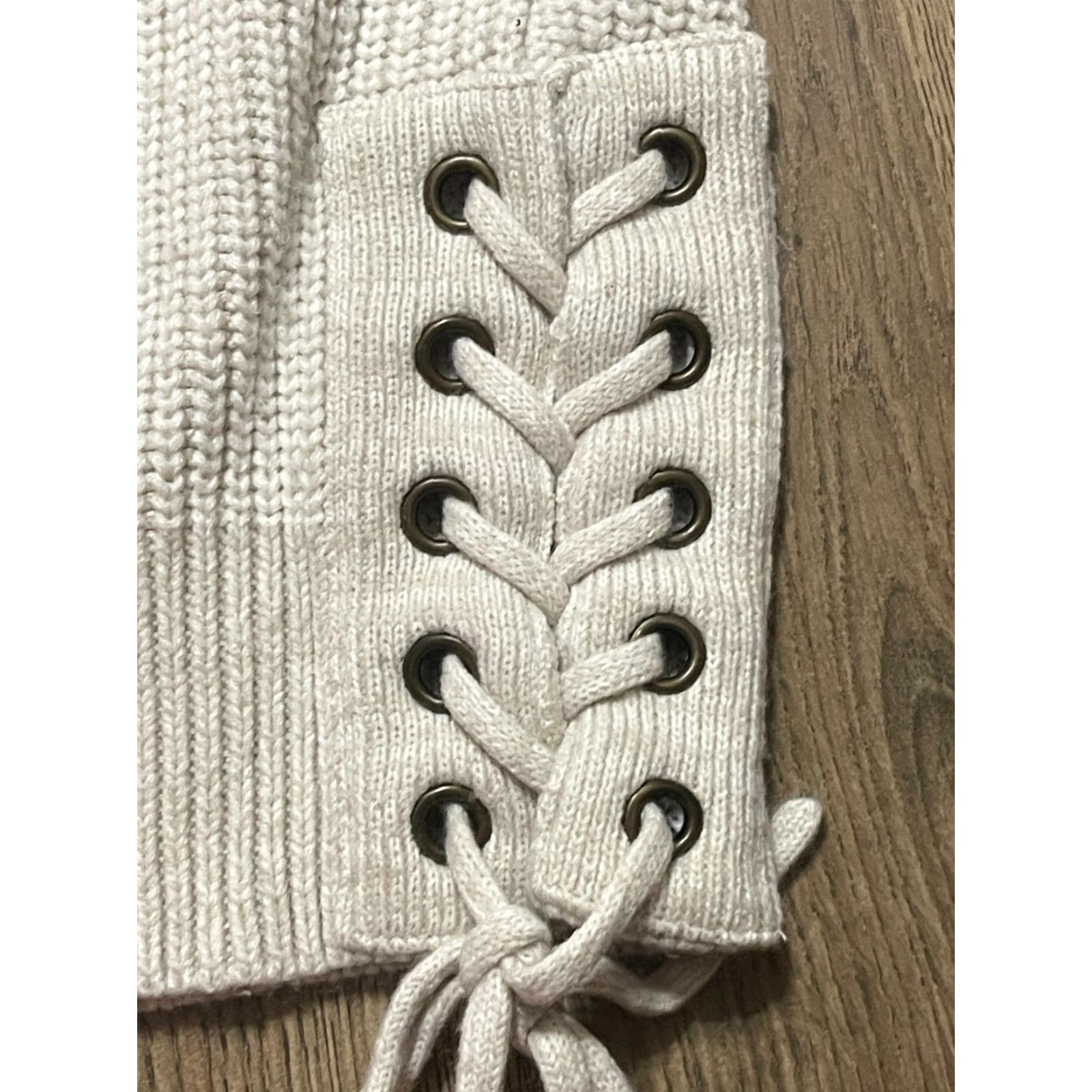Madison Madison & Berkeley Sweater Women L Ivory Knit Pullover Crew Neck Side Ties Size L / US 10 / IT 46 - 5 Thumbnail