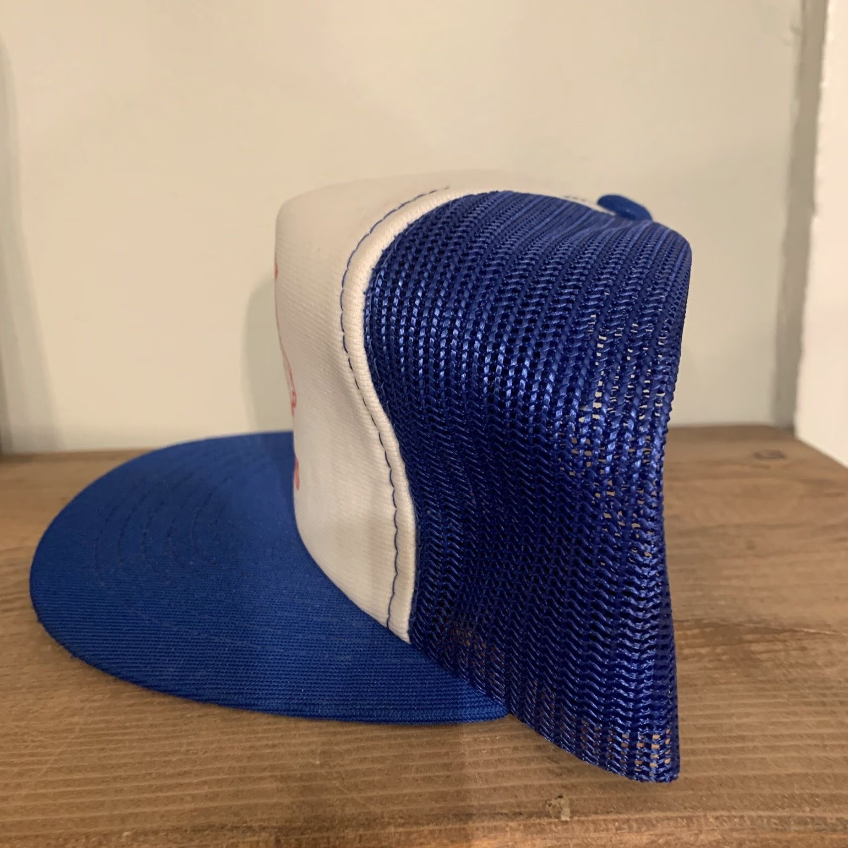 Vintage VINTAGE Drook Racing Team Snapback Hat Cap Trucker Race Car 33 Men One Size Red White Blue Racing Theme Mens Hat Size ONE SIZE - 3 Thumbnail
