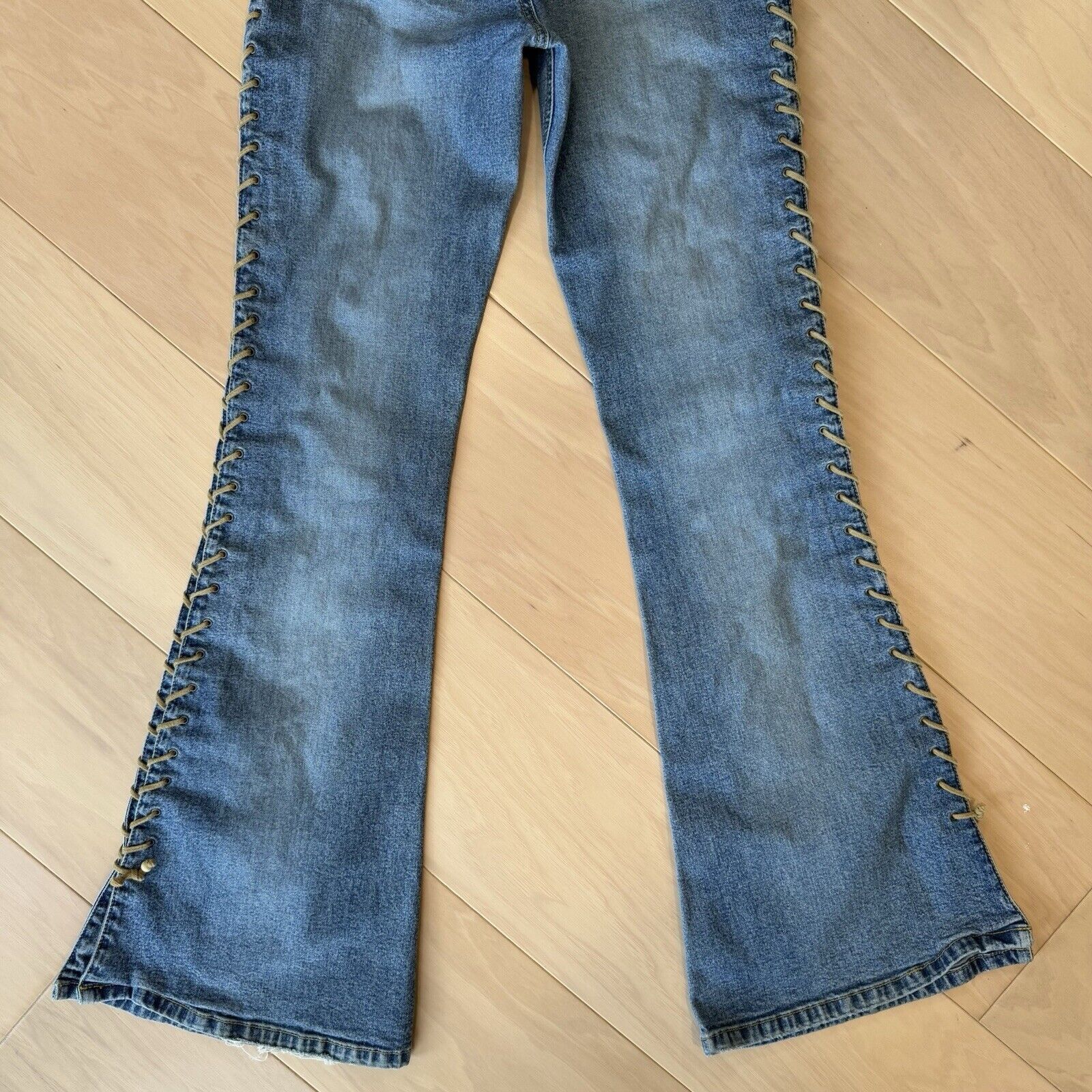 Other Vintage Mudd Yo Flare Jeans Women's 27 Blue Lace Y2K Glam Size 27" / US 4 / IT 40 - 7 Thumbnail