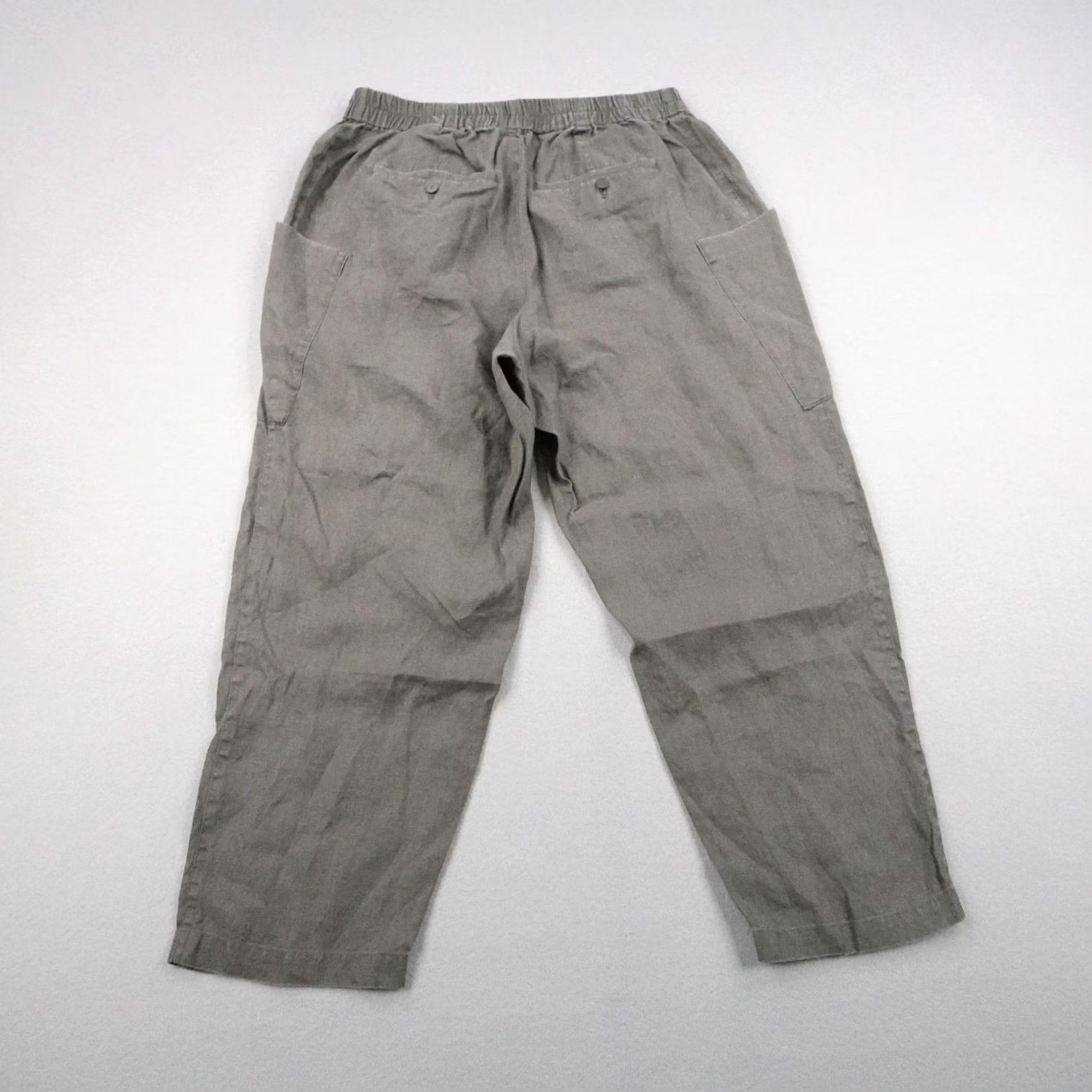Cos COS Pants Mens 36R Green True Hemp Baggy Loose Wide Leg Tapered Cropped Relaxed Size US 36 / EU 52 - 4 Thumbnail