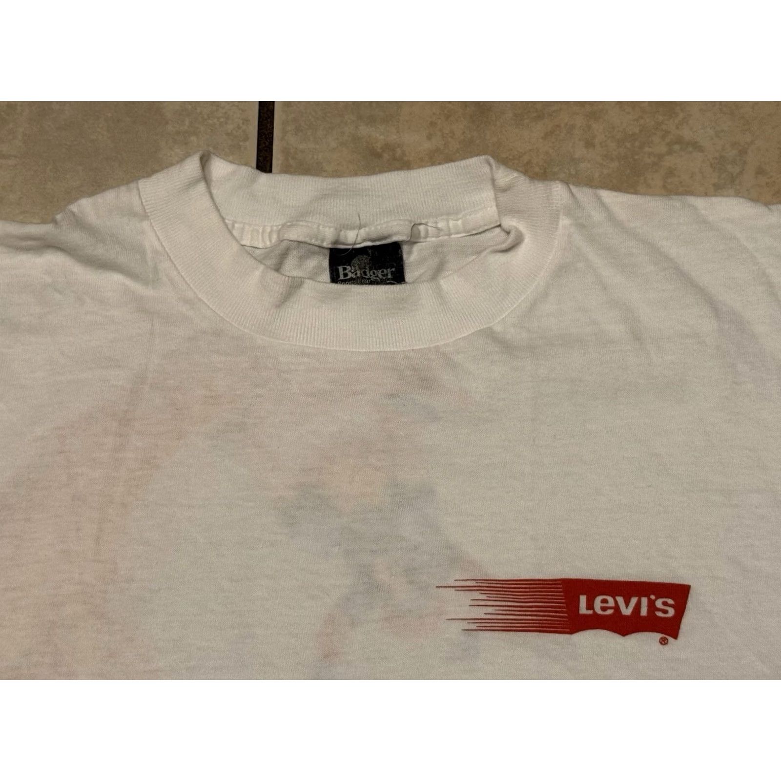 Levi's VINTAGE Levi's Skateboarding T-Shirt M/L White 80s Lion Vision World Industries Tony Hawk Logo Crew Neck Men S/M/L Cotton Short Sleeve Graphic Print Size US L / EU 52-54 / 3 - 4 Thumbnail