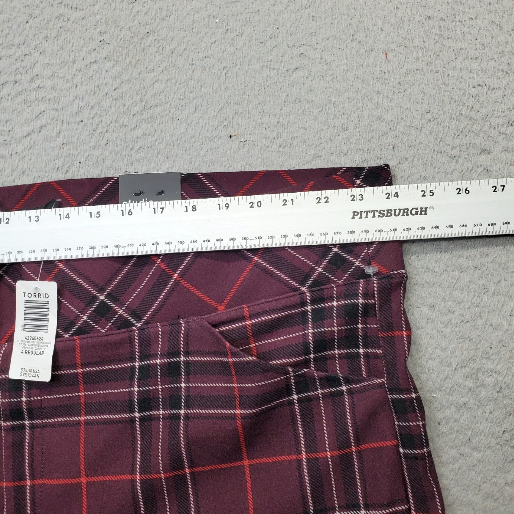 Torrid Torrid Pants Womens 4 Multi Plaid Ponte Stretch Pixie Wide Leg Pull On Size 27" / US 4 / IT 40 - 6 Thumbnail