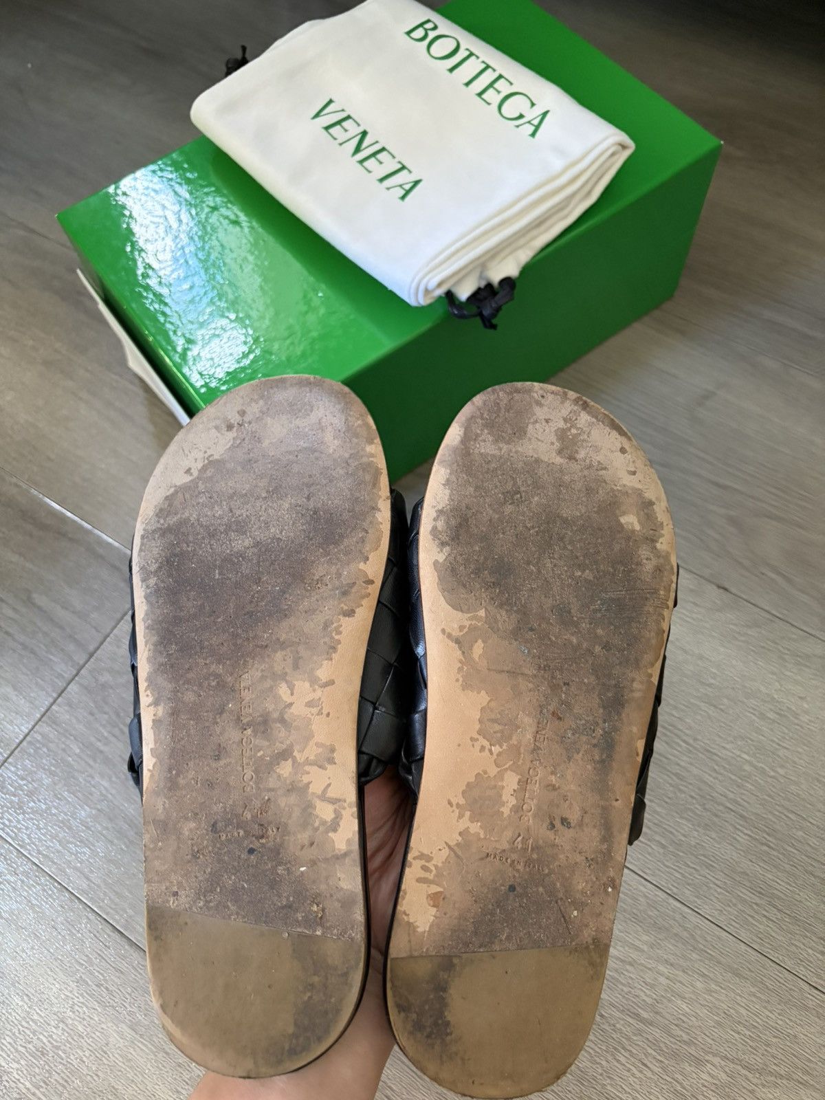 Bottega Veneta Increcciatto Nappa leather woven slides EU41/ US8 Size US 8 / EU 41 - 8 Thumbnail