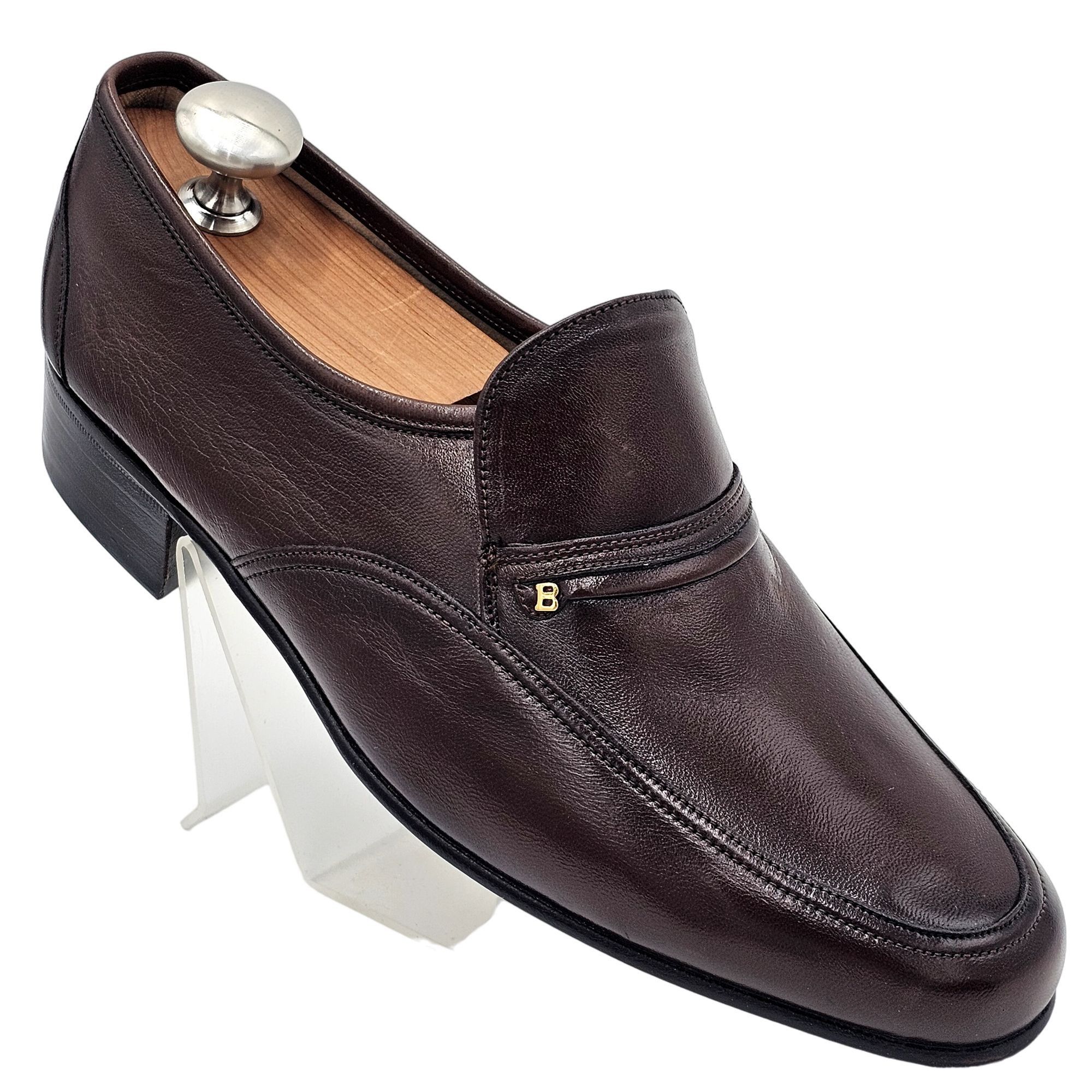 Bally NEW Vintage Bally Men 6.5E Brown Calfskin Leather Dress Shoe Size US 6.5 / EU 39-40 - 15 Thumbnail