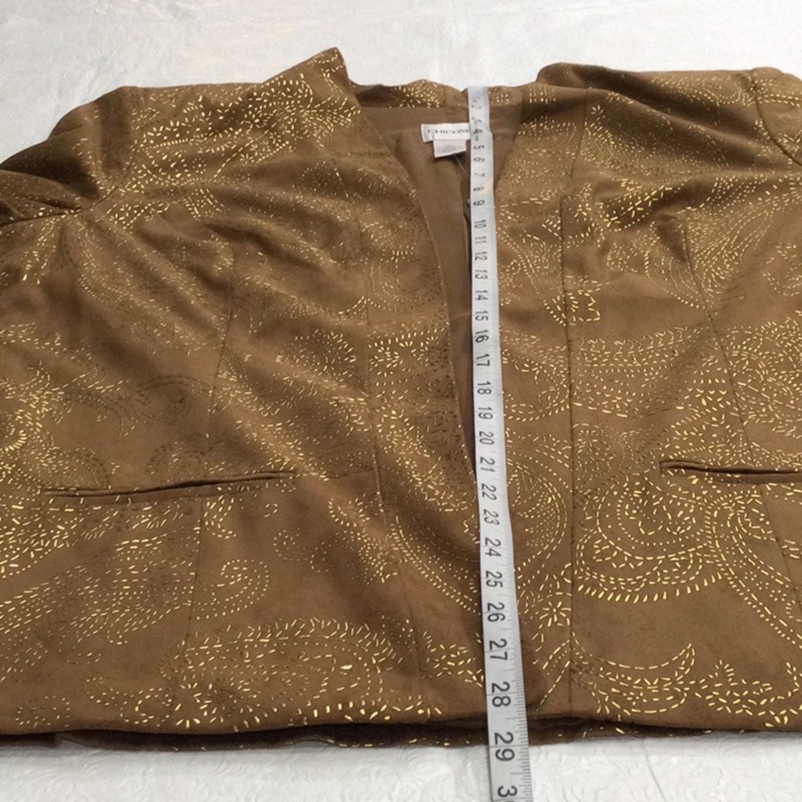 Chicos Chico's Golden Cascade Larant Brevity Jacket 3/XL/16 NWT Size XL / US 12-14 / IT 48-50 - 16 Thumbnail