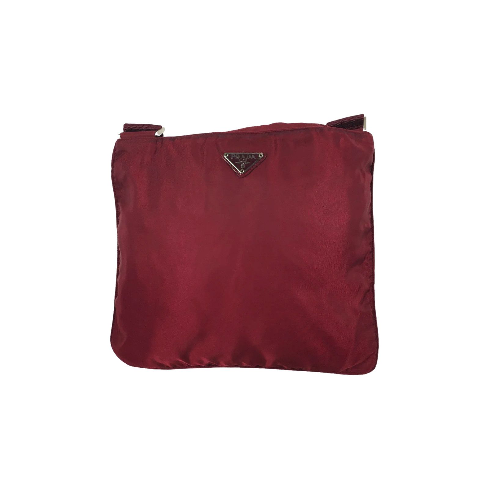 Prada Prada Burgundy Red Nylon Shoulder Bag Size ONE SIZE - 1 Thumbnail