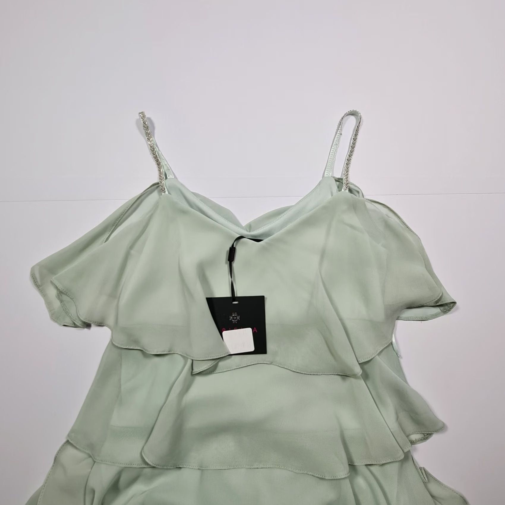 Vintage Ariella London Dress Womens 8 Alma Green Sleeveless Maxi Tiered Size M / US 6-8 / IT 42-44 - 3 Thumbnail