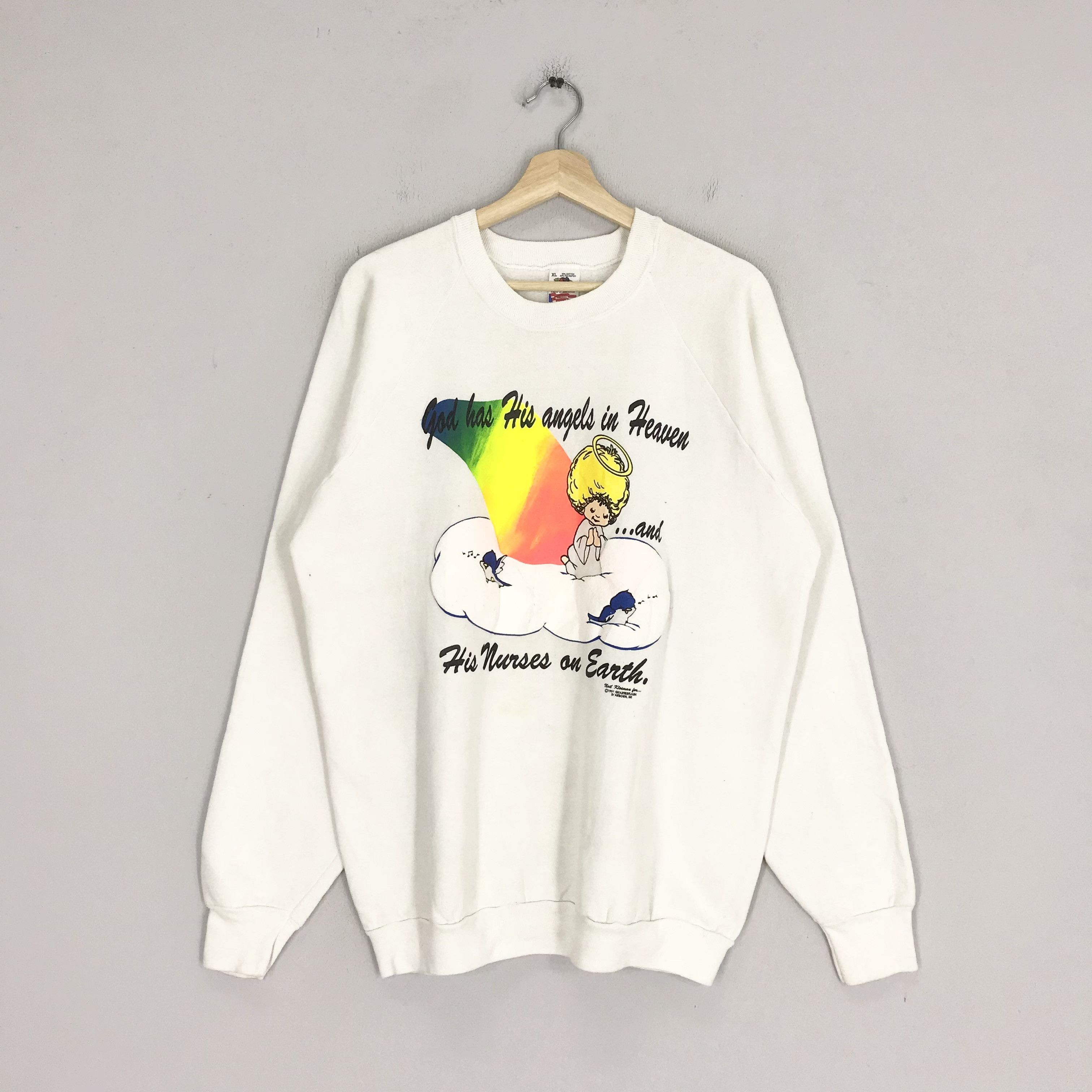 Fruit Of The Loom Vintage 90s God Has His Angel In Heaven - 180 Size US L / EU 52-54 / 3 - 1 Thumbnail