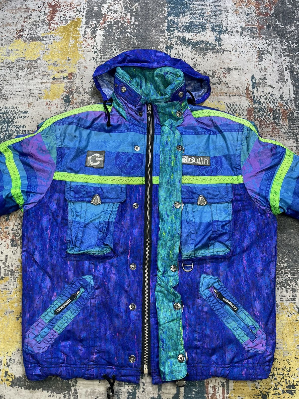 Goldwin Vtg 90s Goldwin Multicolor Abstract Ski Jacket Size US L / EU 52-54 / 3 - 9 Thumbnail