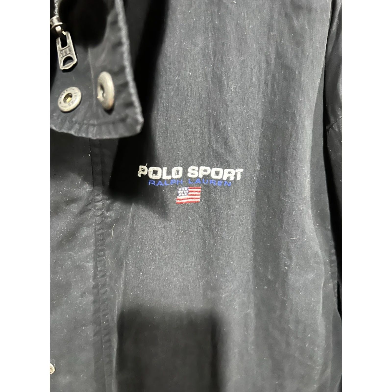Ralph Lauren VINTAGE Ralph Lauren Polo Sport Jacket Mens M Black Zip Up Logo Y2K Sports Coat Overcoat All Seasons Short Stand-Up Collar Mid-Length Size US M / EU 48-50 / 2 - 3 Thumbnail