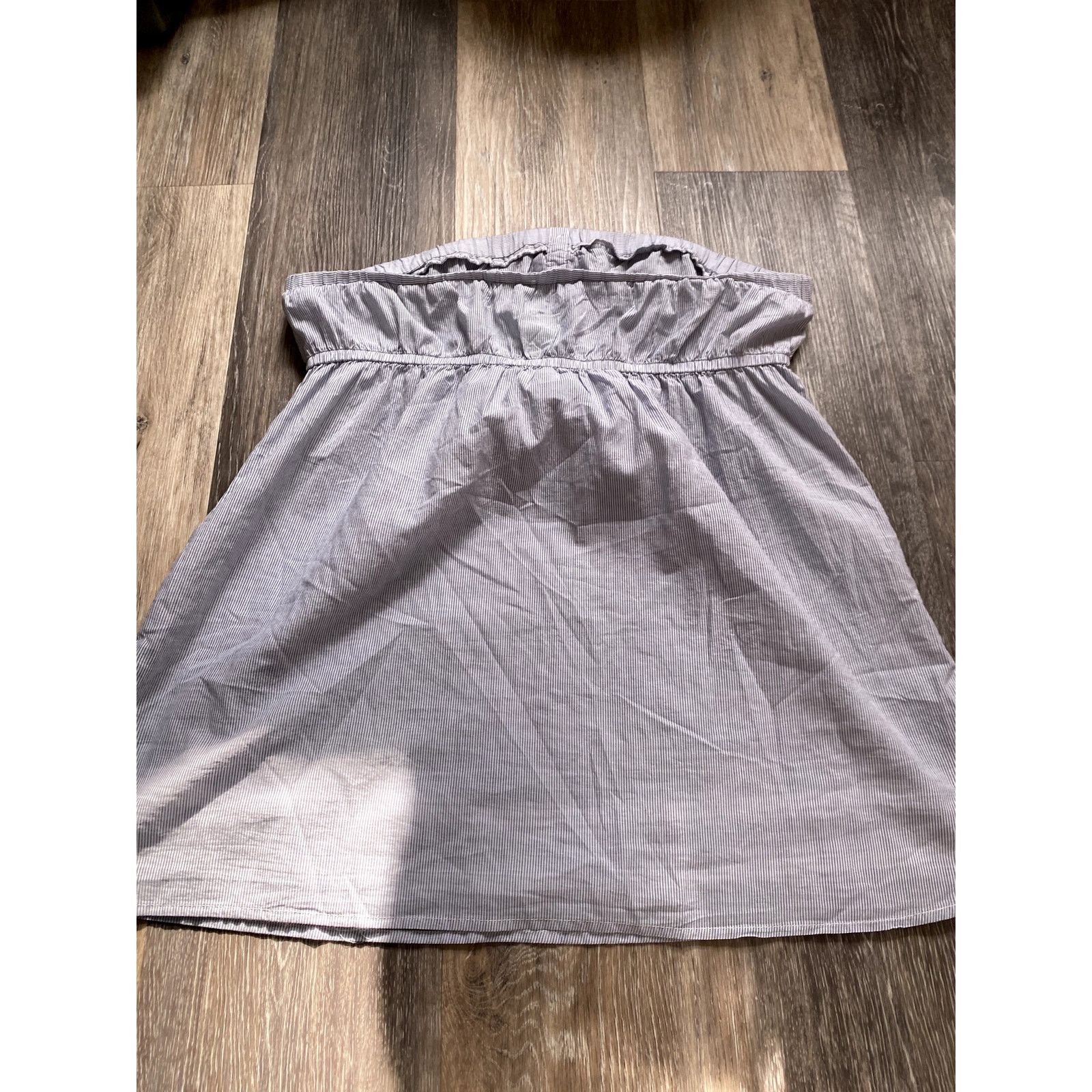 Other Maurices Babydoll Cotton Pinstripe Cinch Ruffle XL Tube Top Size XL / US 12-14 / IT 48-50 - 6 Thumbnail