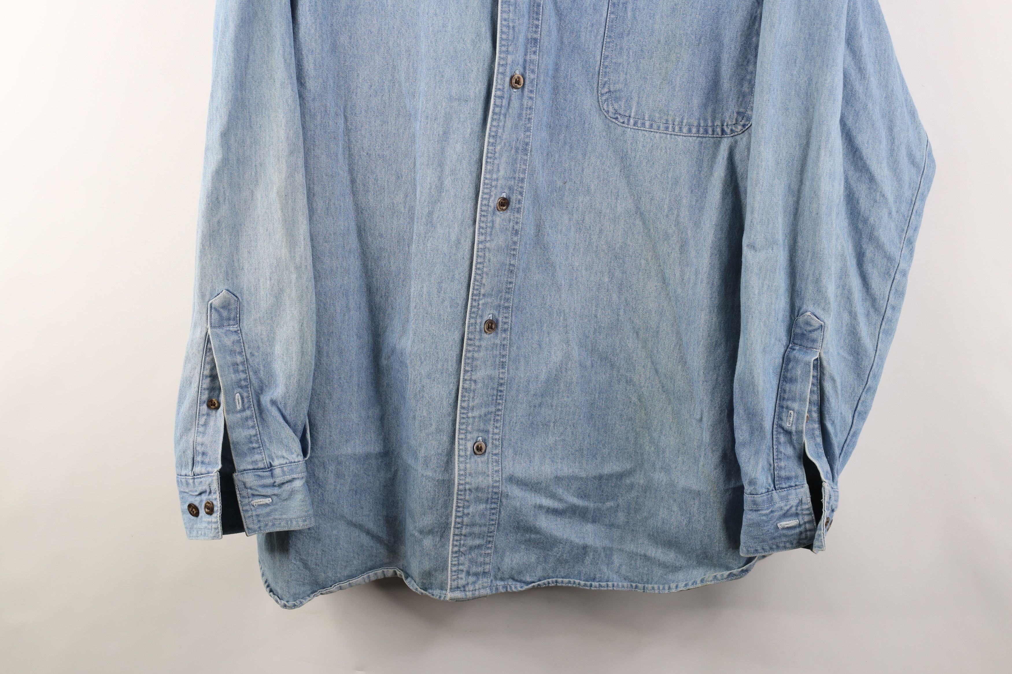 Vintage Vintage 90s Streetwear Collared Denim Jean Button Down Shirt Size US XL / EU 56 / 4 - 3 Thumbnail