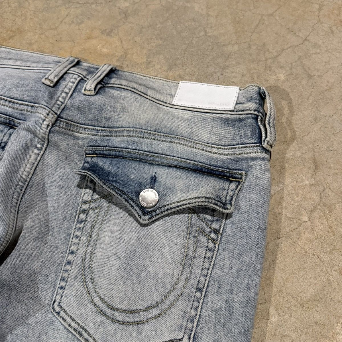 True Religion Vtg True Religion Ricky Faded Distressed Denim Y2K Cyber ERD Size US 34 / EU 50 - 4 Thumbnail