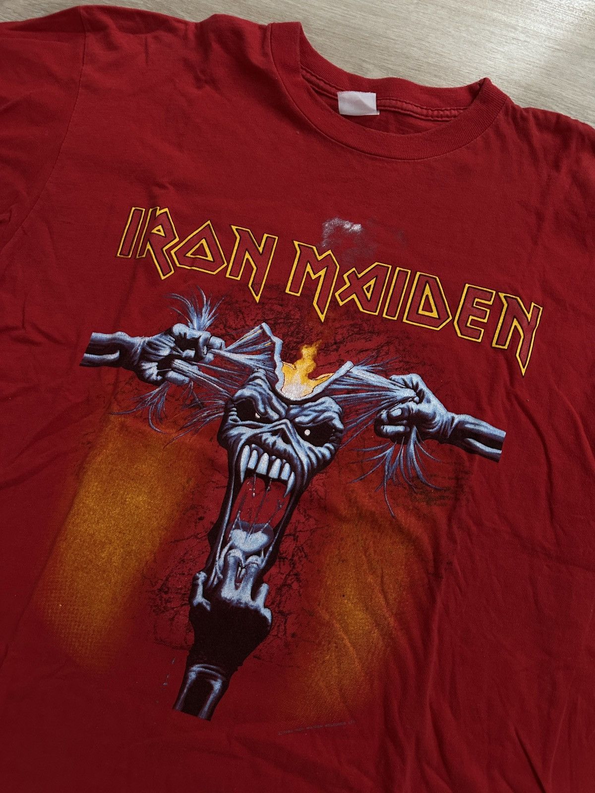Iron Maiden Iron Maiden Rare Red Vintage T-Shirt 1993 A real dead one Size US XL / EU 56 / 4 - 2 Thumbnail