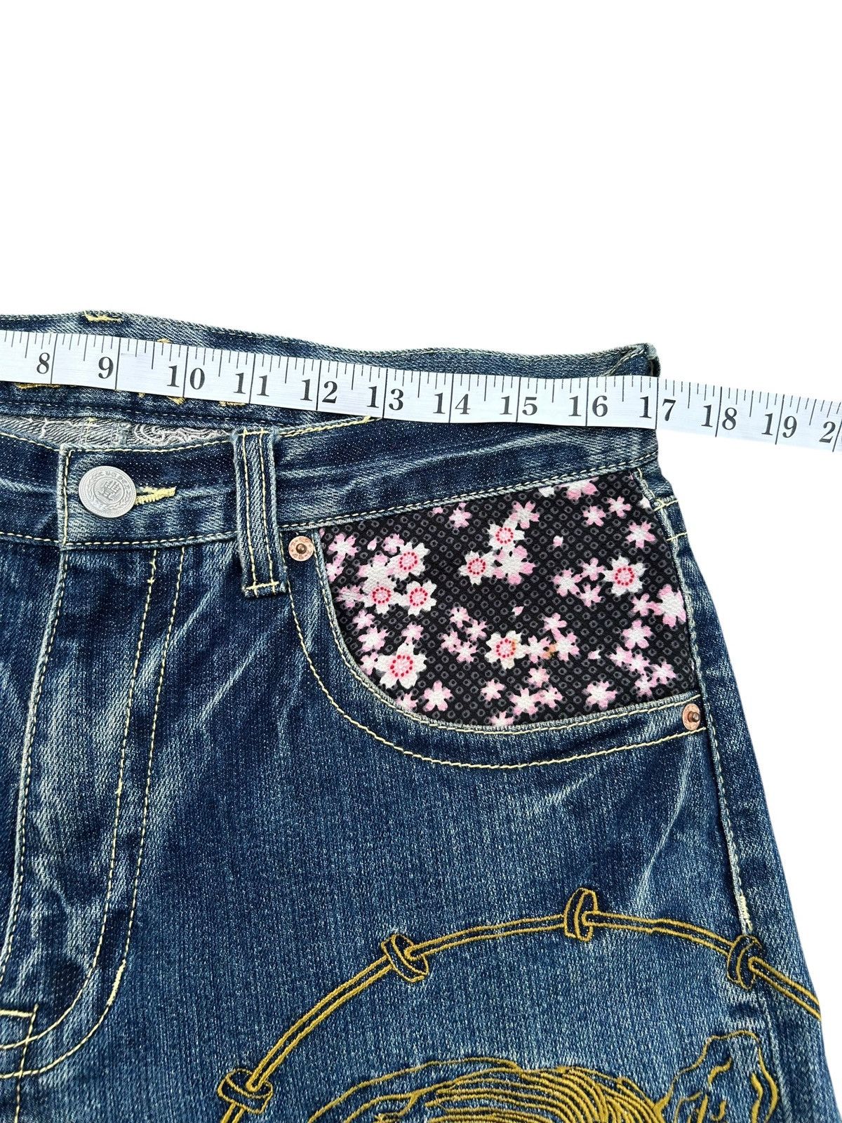 Kapital Karakuri Tamashii Inspired Japanese Distressed Denim Jeans Size US 34 / EU 50 - 18 Thumbnail
