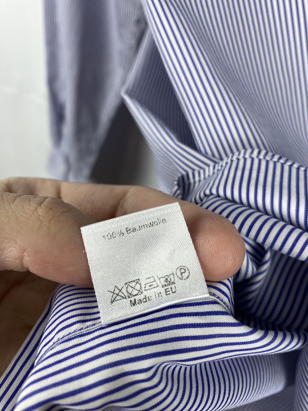Designer Pelikamo Zurich Striped Blue Shirt Button Up size M Size US M / EU 48-50 / 2 - 9 Thumbnail
