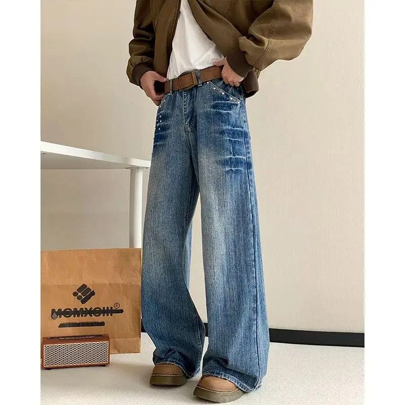 Japanese Brand × Jean Retro loose wide leg lightning straight leg jeans Size US 32 / EU 48 - 5 Thumbnail
