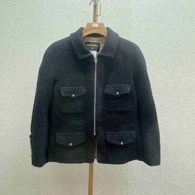 Chanel Chanel Black Cotton Jacket for Women 0089 Size L / US 10 / IT 46 - 1 Thumbnail