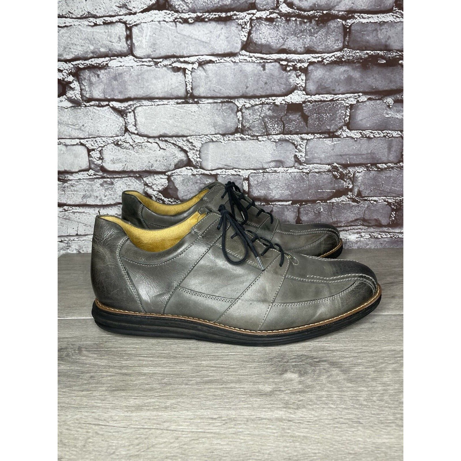 Sandro Moscoloni Sandro Moscoloni Gray Leather Bicycle Toe Oxfords Lace Shoes Size US 13 / EU 46 - 15 Thumbnail