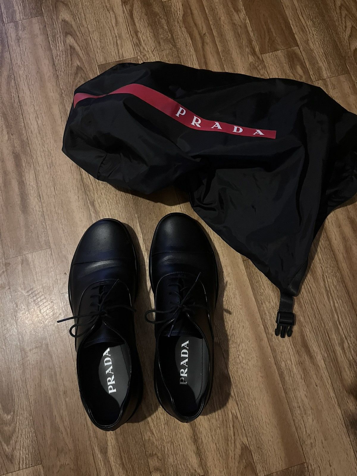 Prada Prada Toblach Laced Leather Shoes Size US 7 / EU 40 - 1 Thumbnail