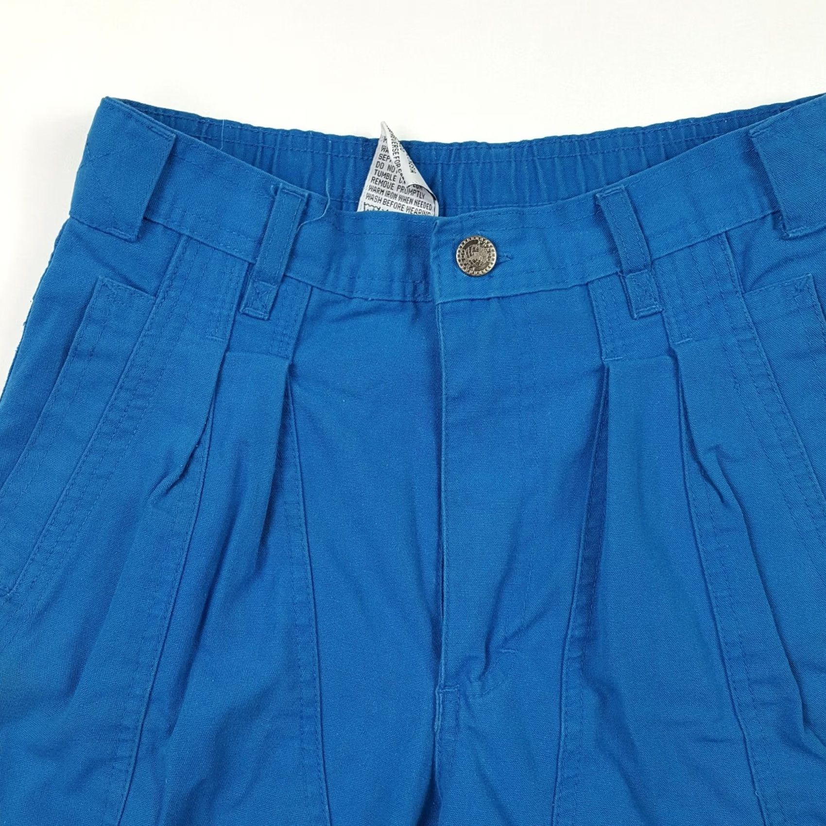 Vintage VINTAGE Peter B Blue Pleated Womens Size M 10/12 High Waist Relaxed Retro Outdoor Shorts Size 26" / US 2 / IT 38 - 2 Thumbnail