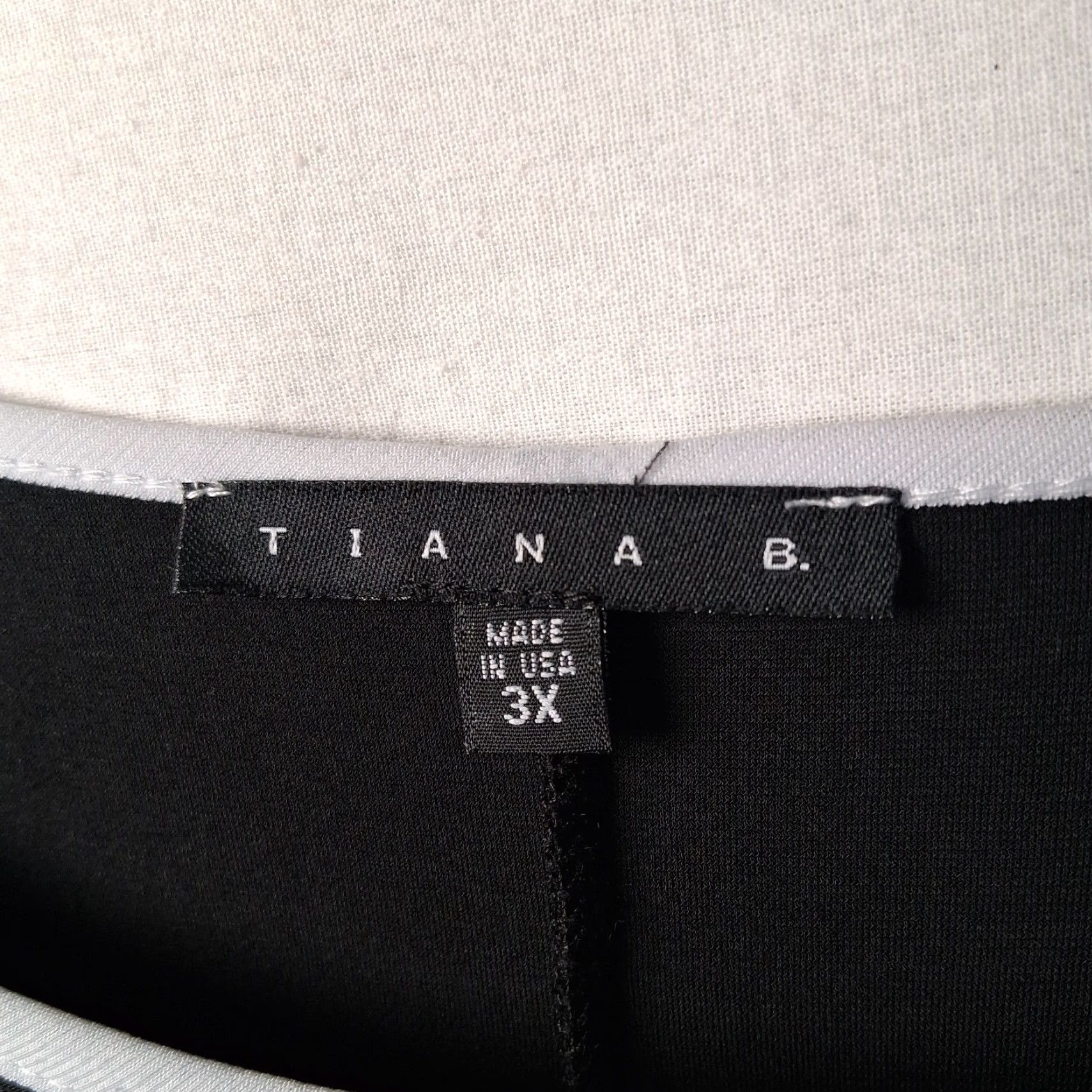 Vintage Tiana B Dress Plus Size Black Knee Length A-Line 3X Women's Stretch Polyester Solid Classic Party Office Wear Size XXL / US 16-18 / IT 52-54 - 5 Thumbnail