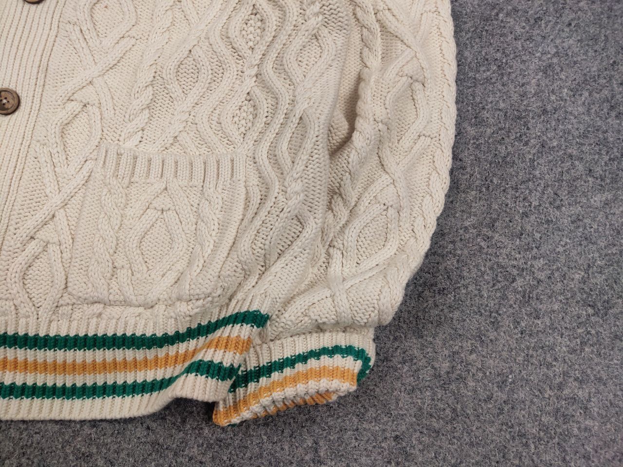 Creep Creep by Hiroshi Awai Design Beige Knit Bottom Cardigan Size US XL / EU 56 / 4 - 5 Thumbnail