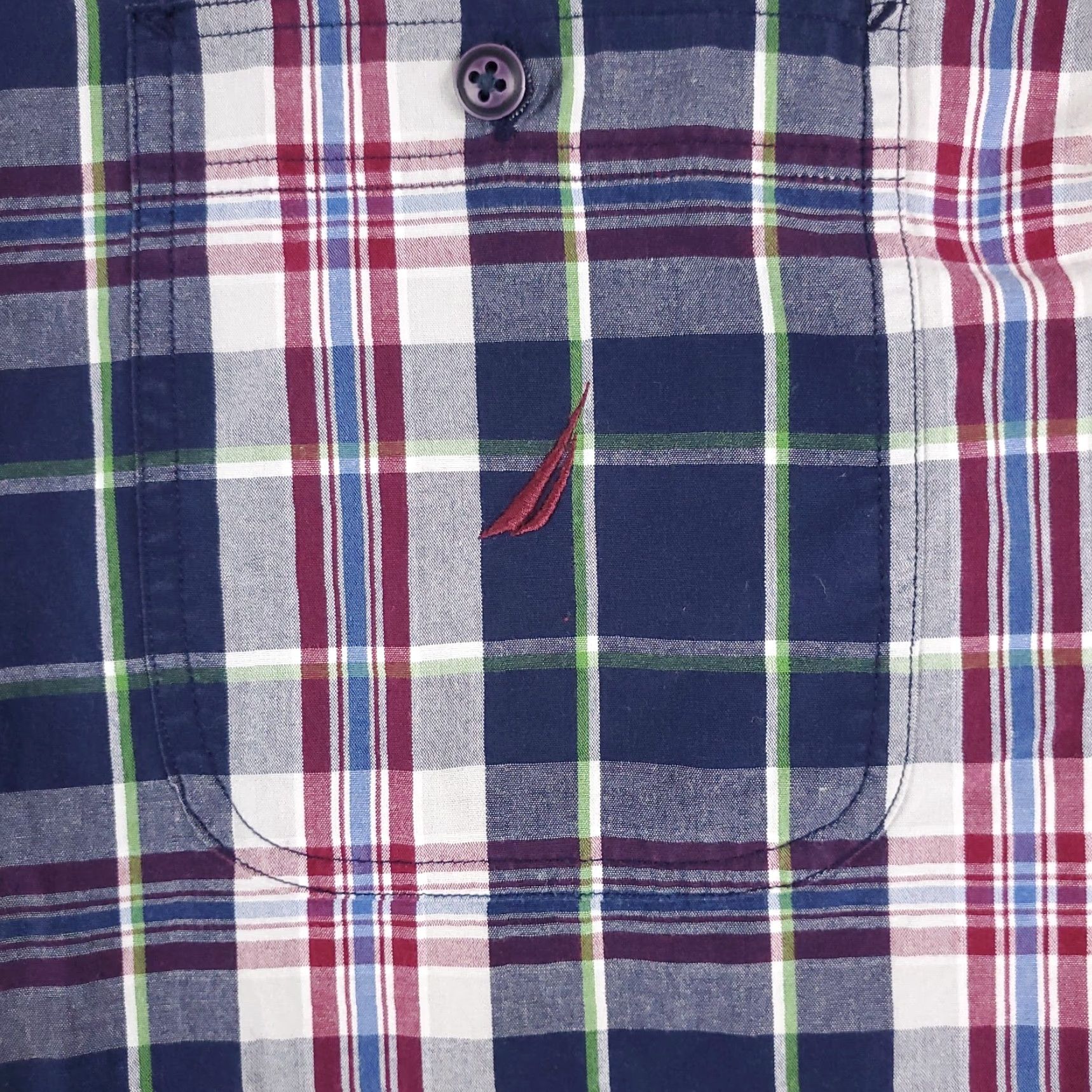 Nautica Nautica Shirt Mens 2XL Button-Down Plaid Long Sleeve Purple Blue Size US XXL / EU 58 / 5 - 2 Thumbnail