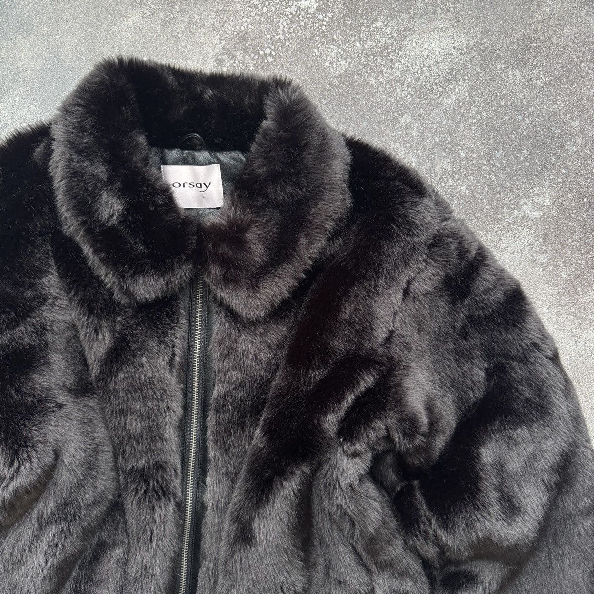 If Six Was Nine Orsay Y2K Glam Black Faux Fur Cropped Jacket Size L / US 10 / IT 46 - 9 Thumbnail