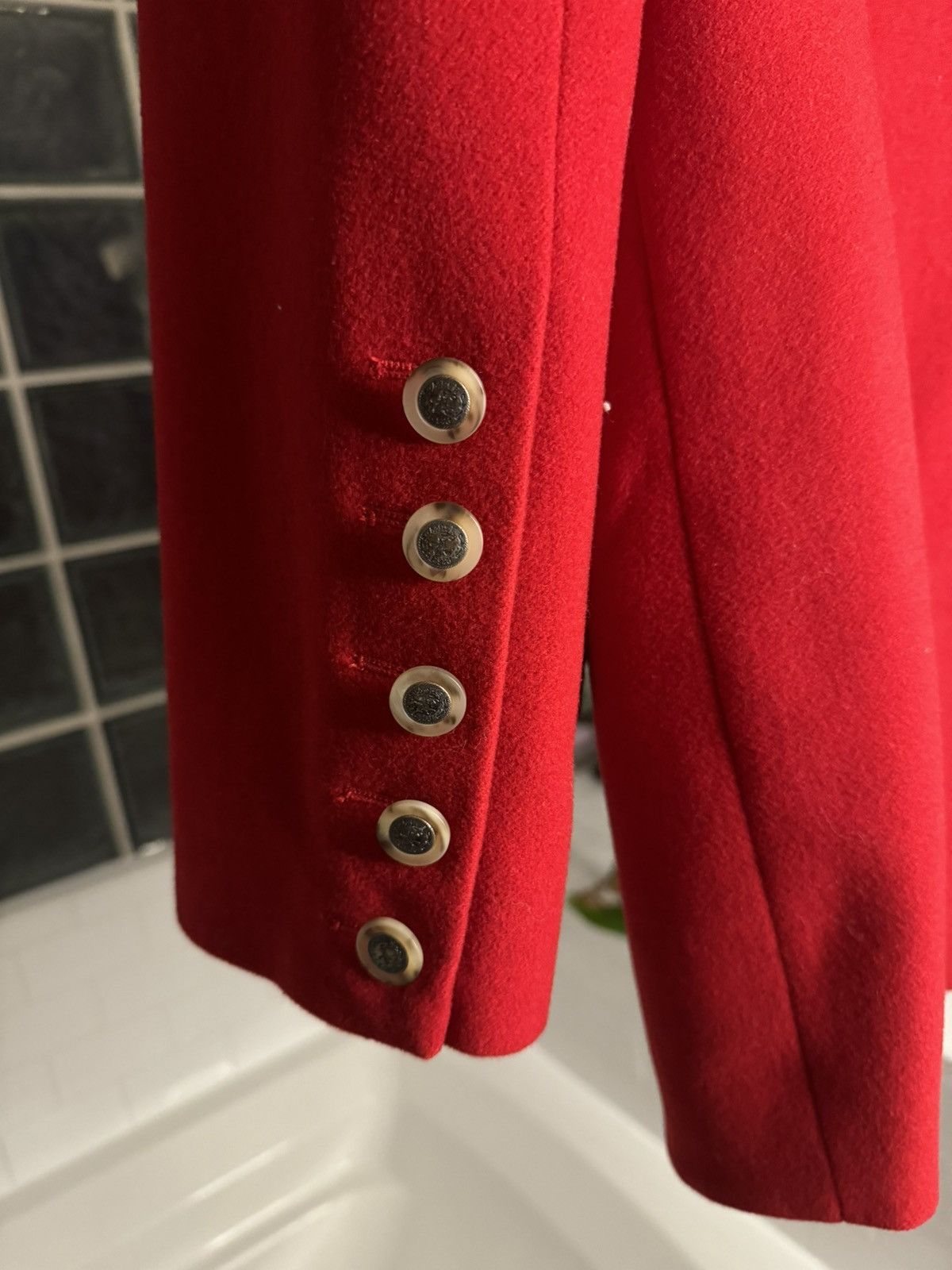 Vintage Red Blazer with Black Collar Size L / US 10 / IT 46 - 7 Thumbnail