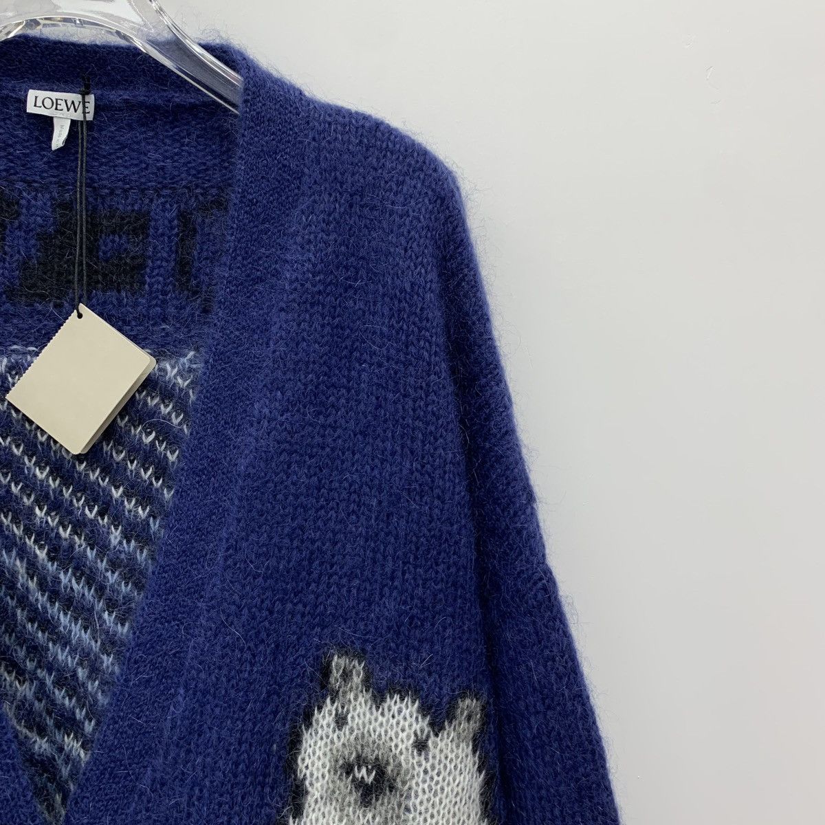 Loewe Loewe Dark Blue Polar Bear Mohair V-neck Knit Cardigan K26WX Size M / US 6-8 / IT 42-44 - 3 Thumbnail