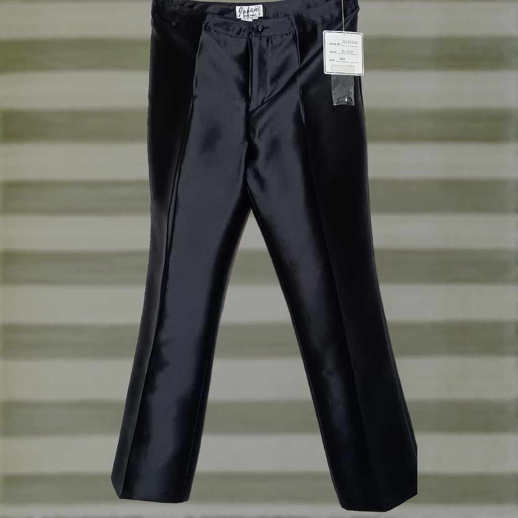 Vintage VINTAGE? No. Jovani Black Wool Silk Blend Wide-Leg Pants 18 M Dress Formal Women's 32" Inseam Size 40" / US 18 - 1 Thumbnail
